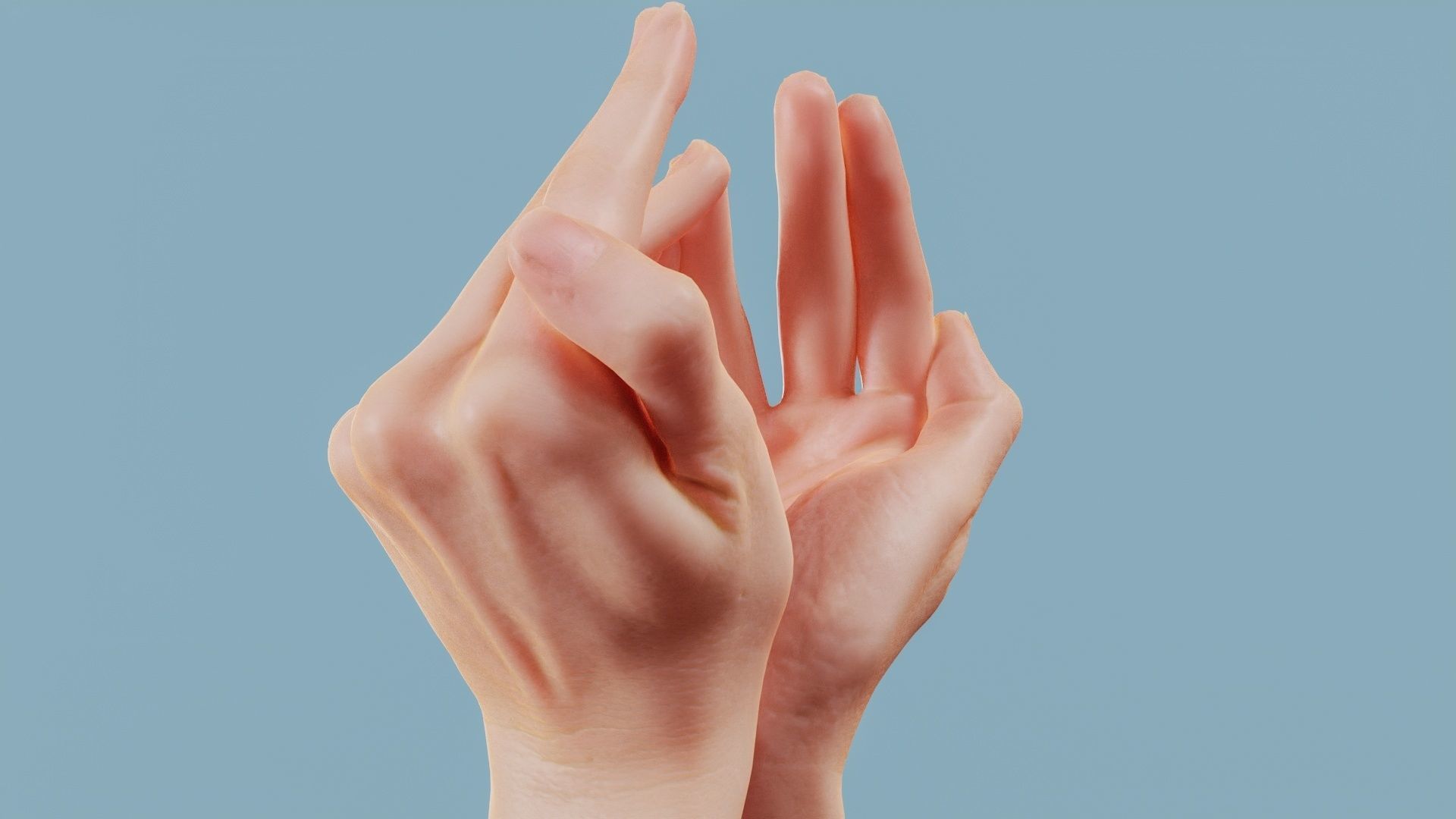 Diamond Duo Hands 026 Low-poly 3D model_8