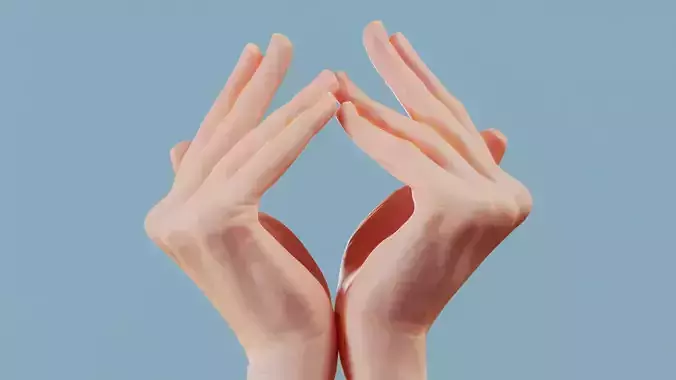 Diamond Duo Hands 026 Low-poly 3D model