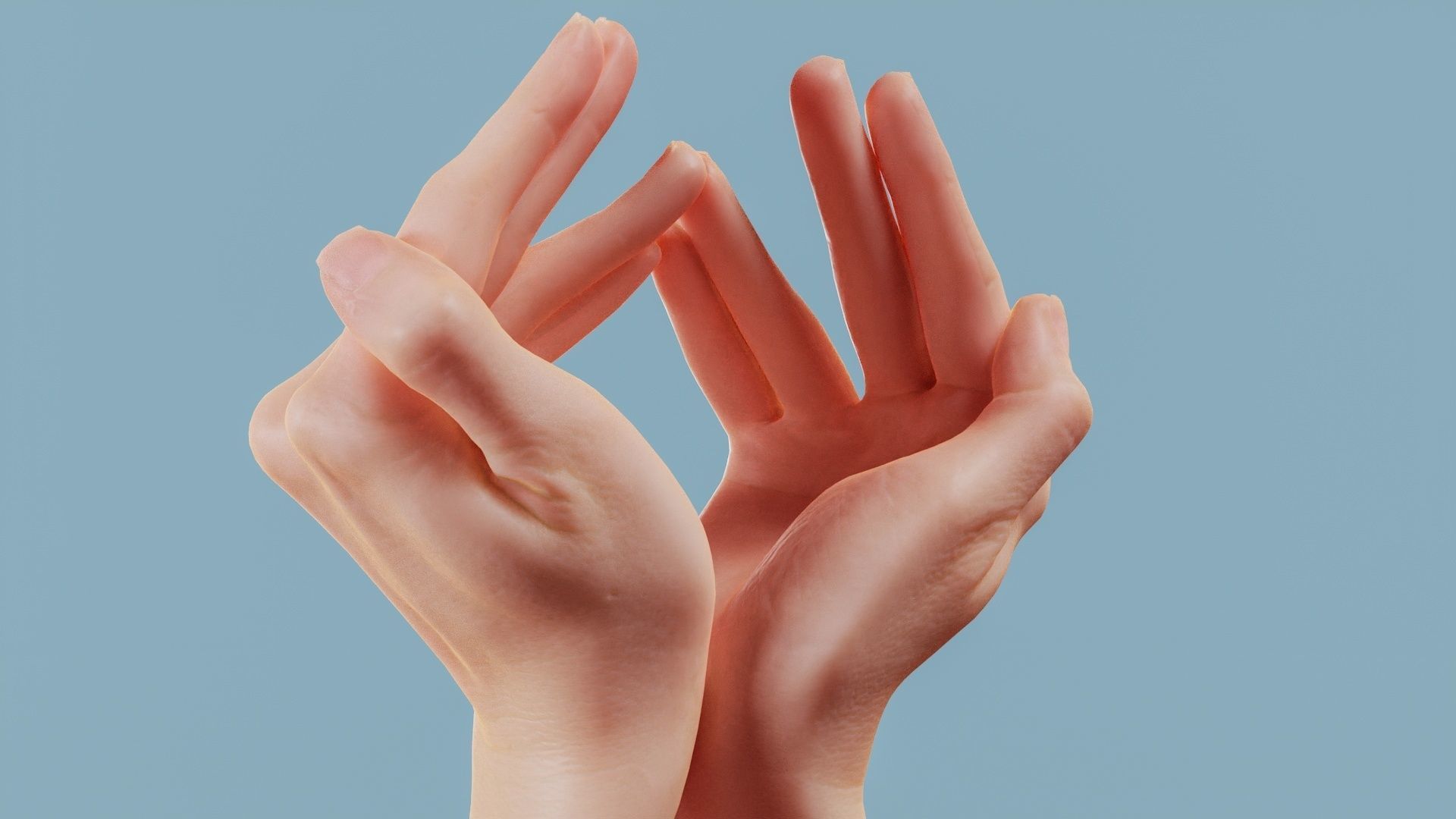 Diamond Duo Hands 026 Low-poly 3D model_7