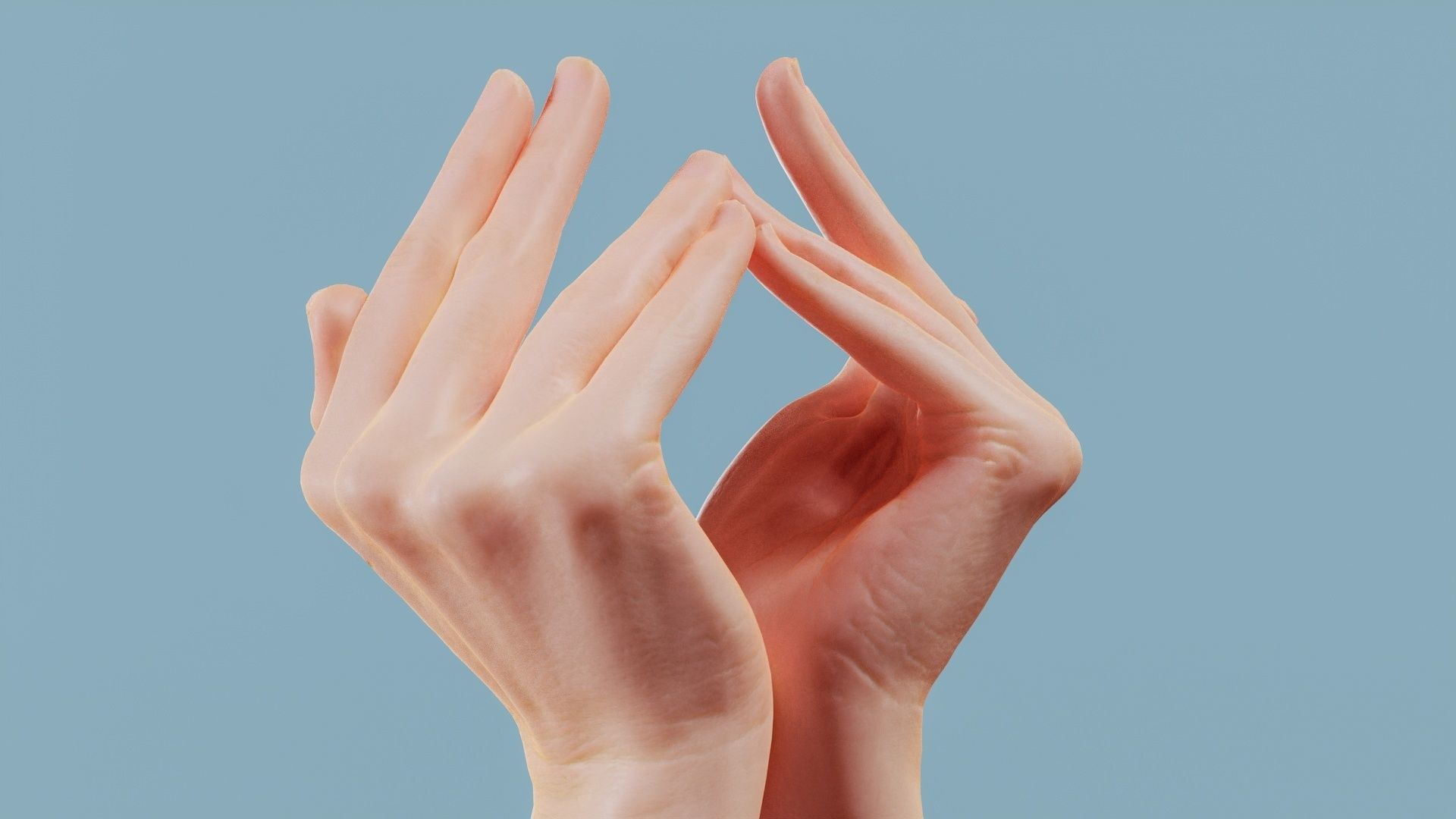 Diamond Duo Hands 026 Low-poly 3D model_1