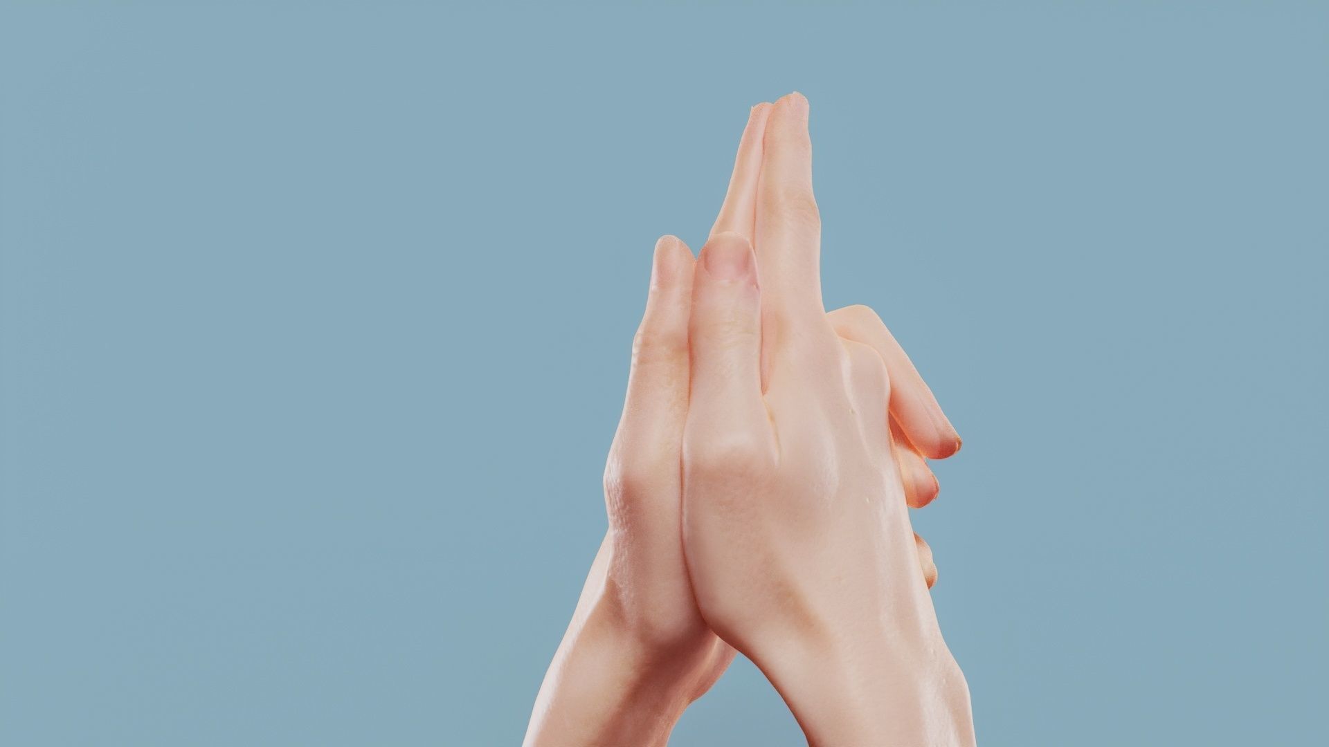 Deep Thoughts Duo Hands 003 Low-poly 3D model_7