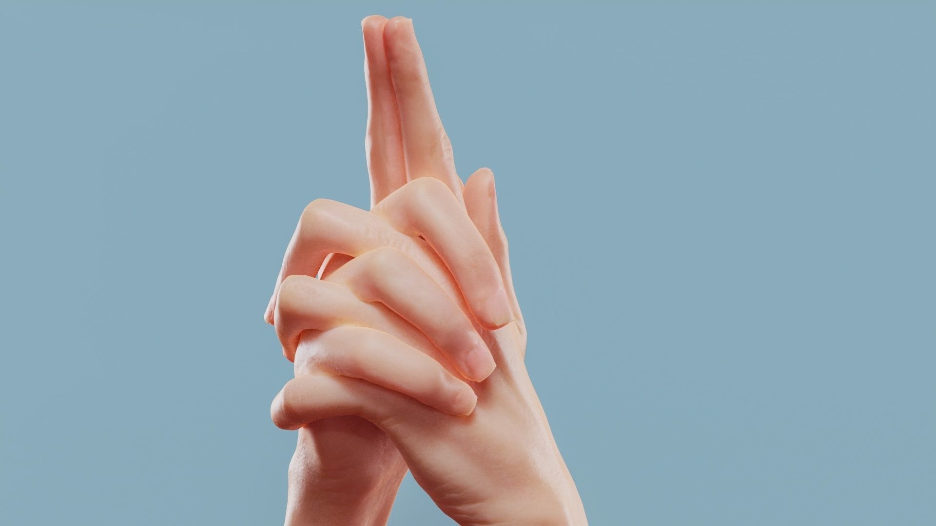 Deep Thoughts Duo Hands 003 Low-poly 3D model_1