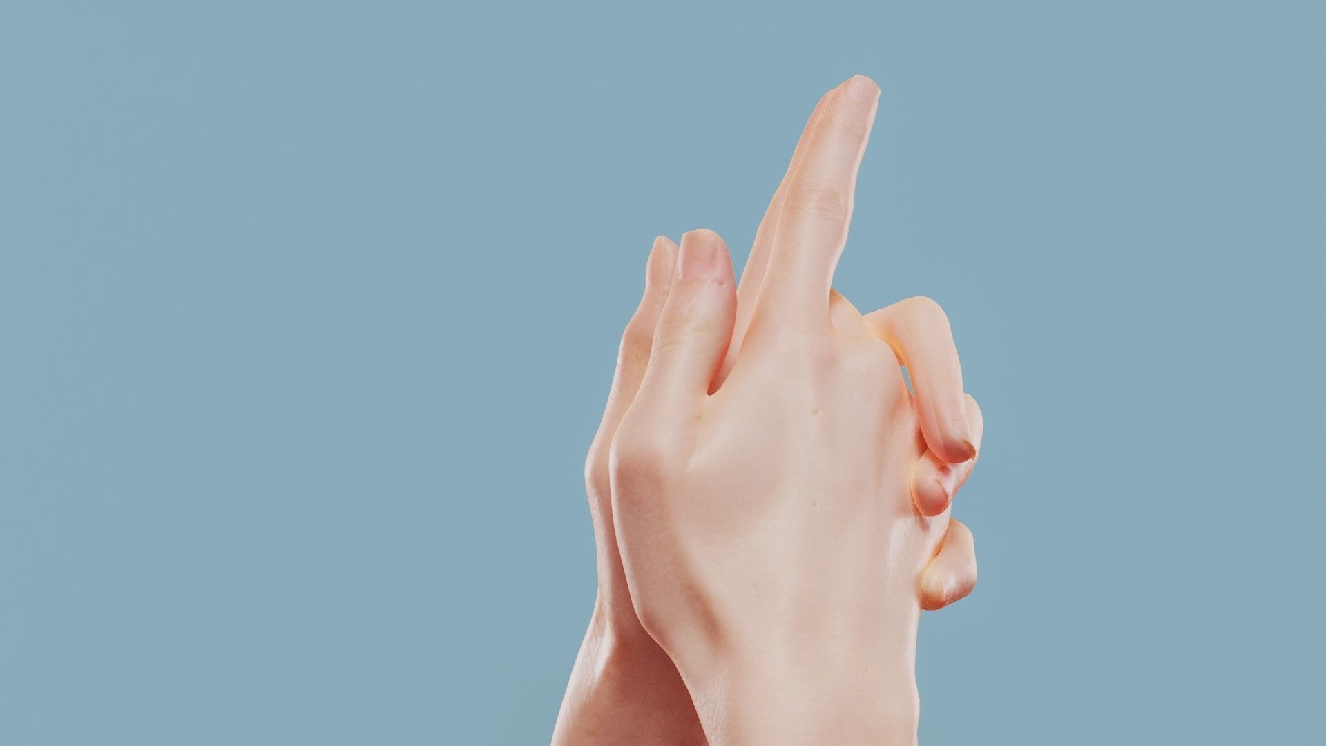 Deep Thoughts Duo Hands 003 Low-poly 3D model_6