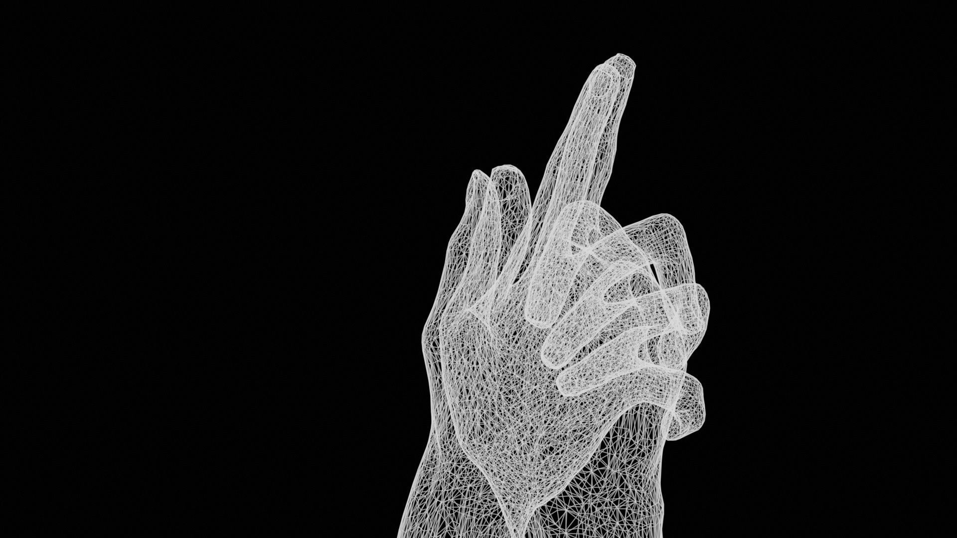 Deep Thoughts Duo Hands 003 Low-poly 3D model_13