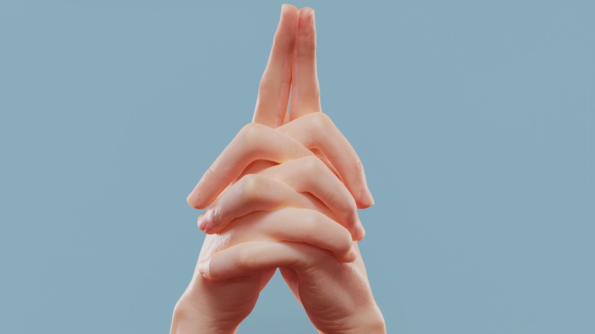 Deep Thoughts Duo Hands 003 Low-poly 3D model_2