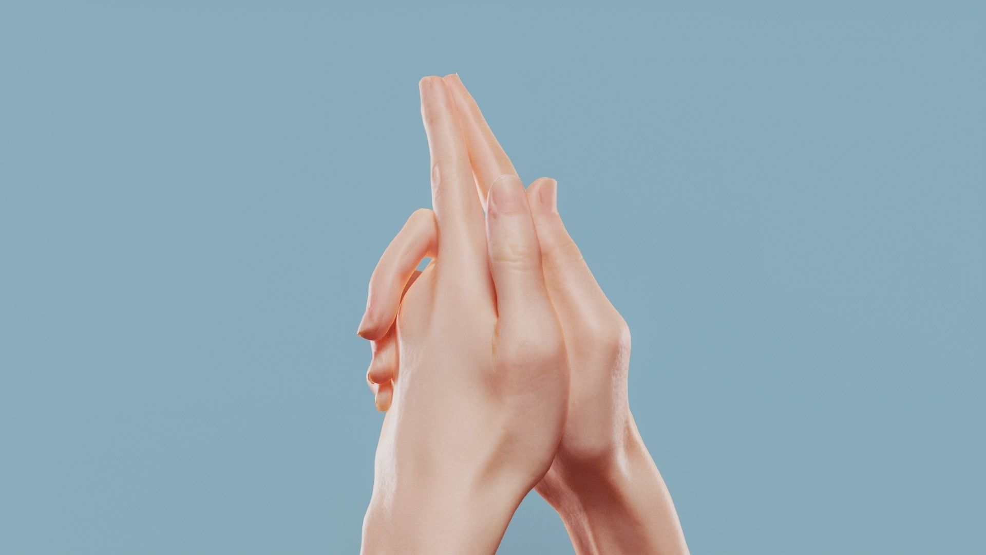 Deep Thoughts Duo Hands 003 Low-poly 3D model_9