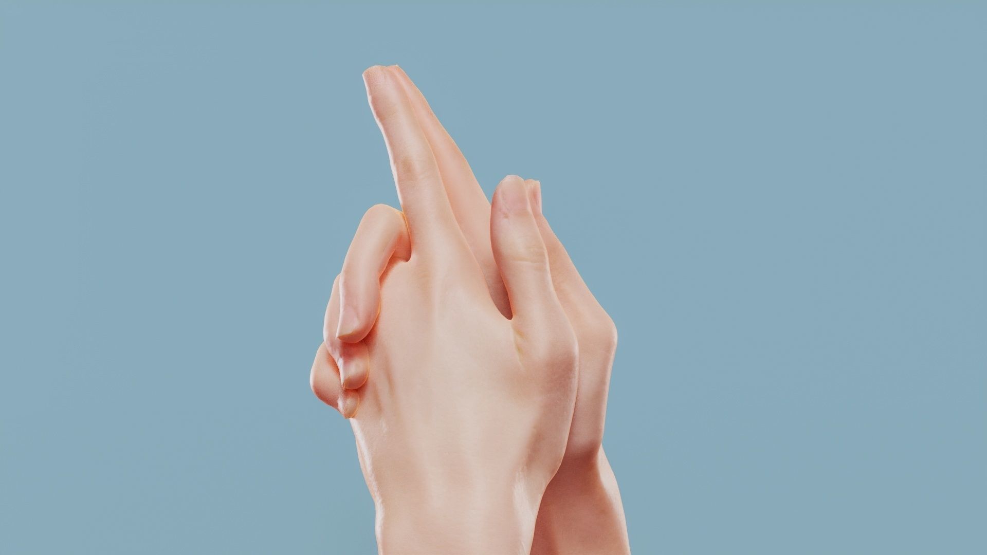 Deep Thoughts Duo Hands 003 Low-poly 3D model_10
