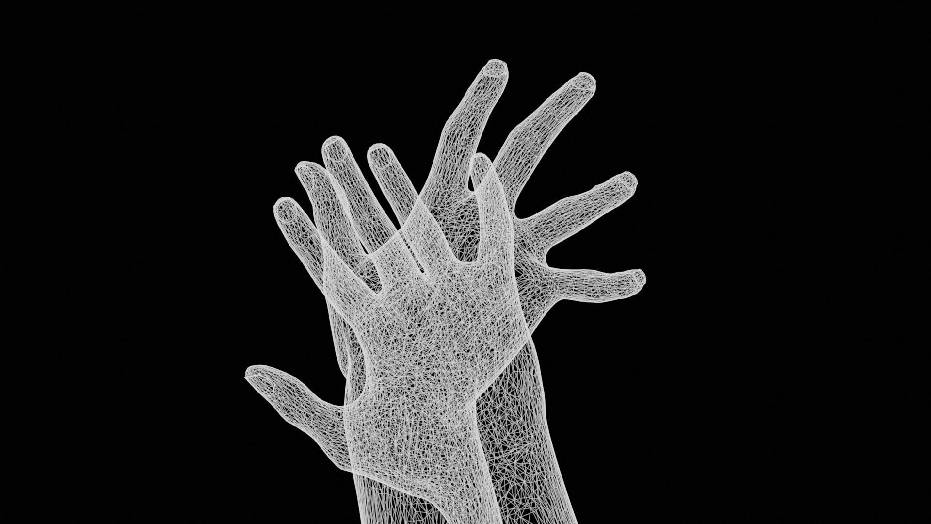 Clapped Duo Hands 027 Low-poly 3D model_13