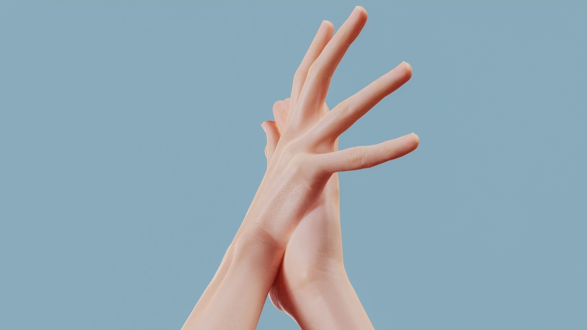 Clapped Duo Hands 027 Low-poly 3D model_4