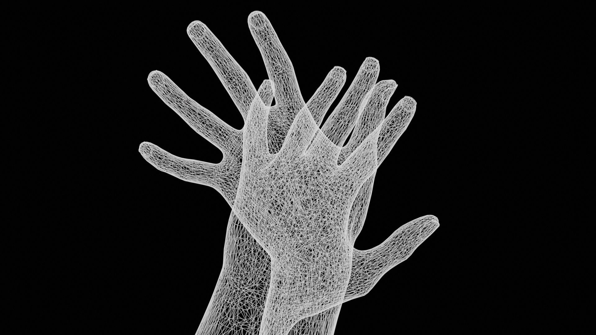 Clapped Duo Hands 027 Low-poly 3D model_12