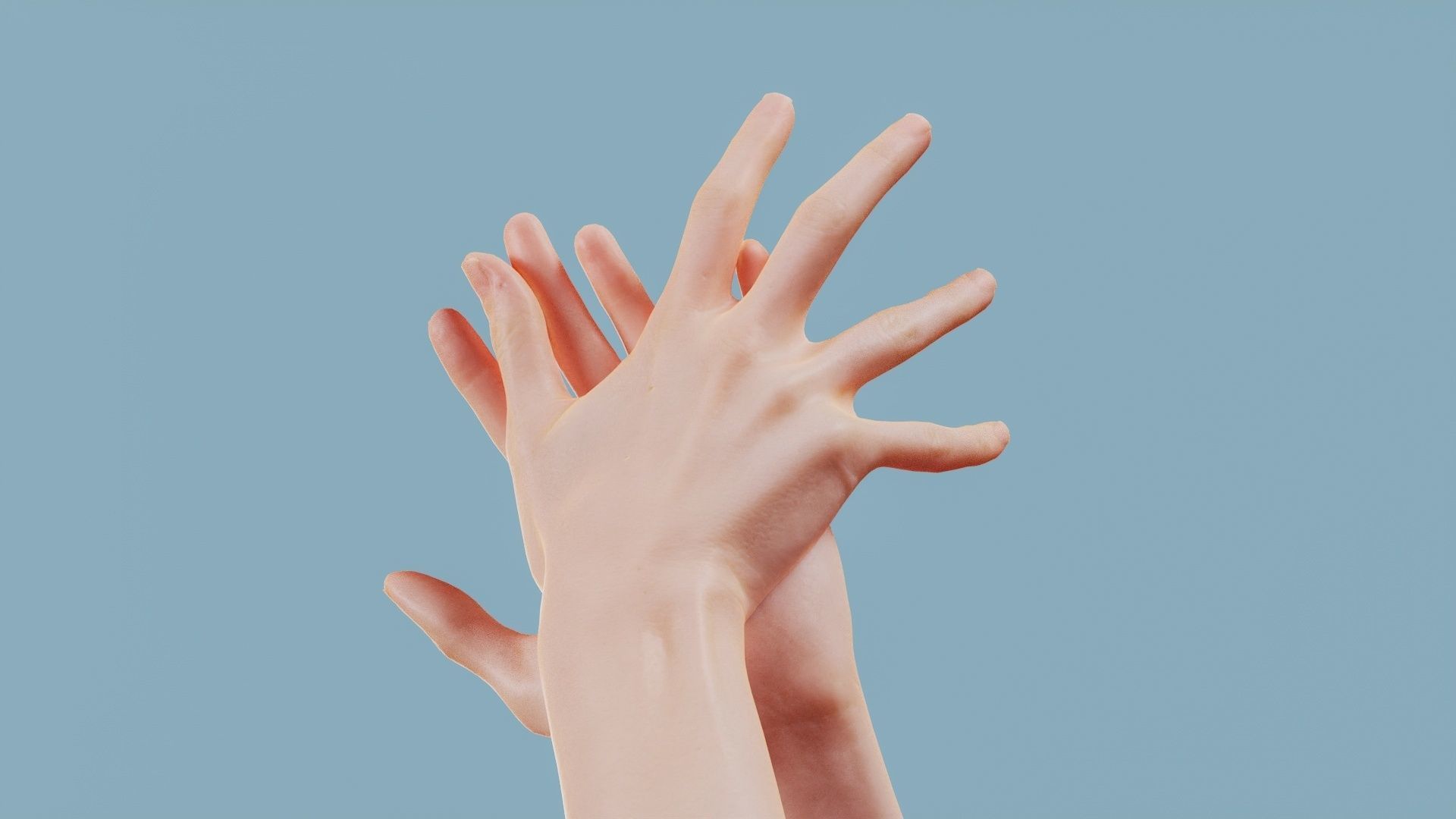Clapped Duo Hands 027 Low-poly 3D model_6