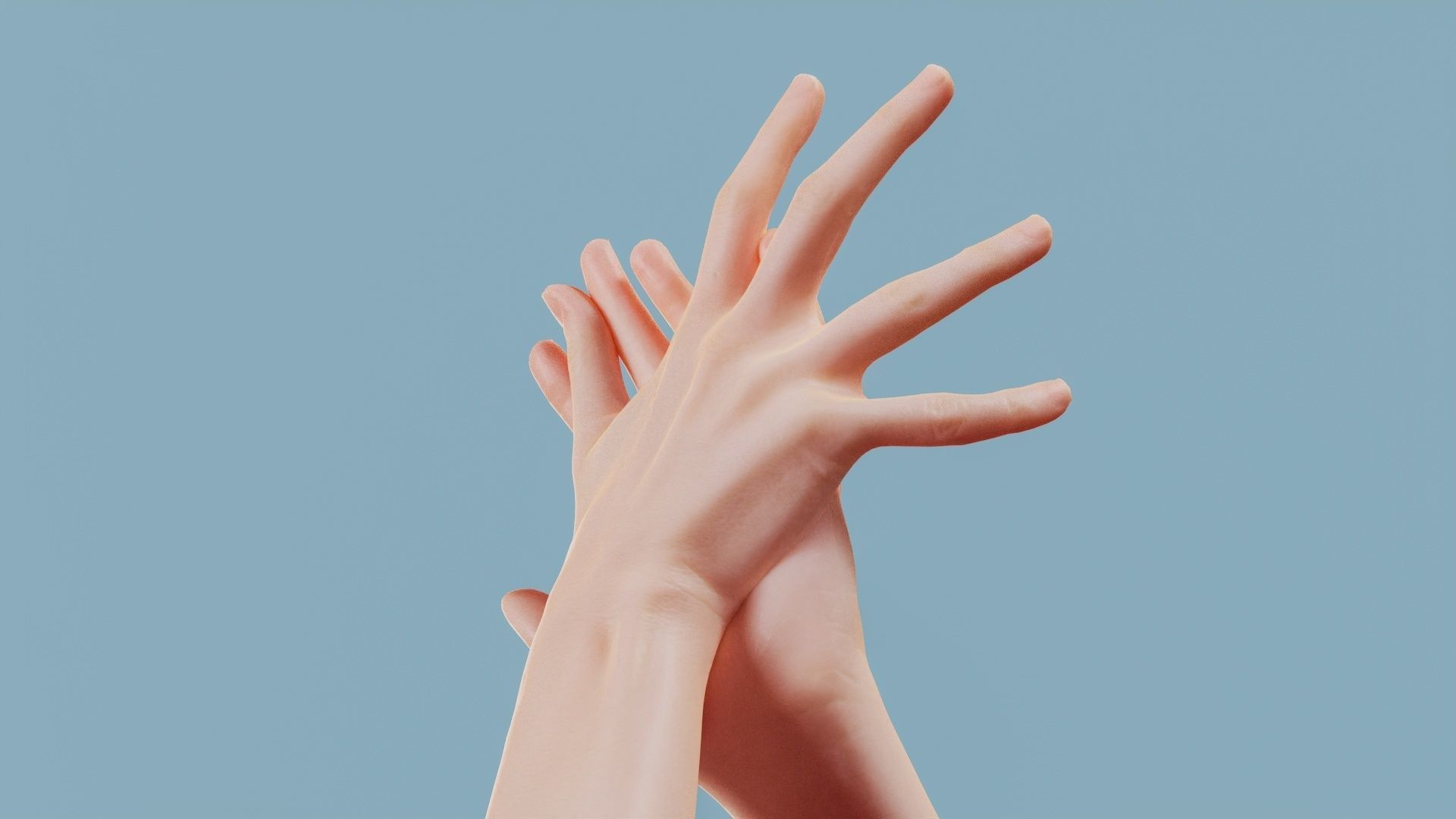 Clapped Duo Hands 027 Low-poly 3D model_5