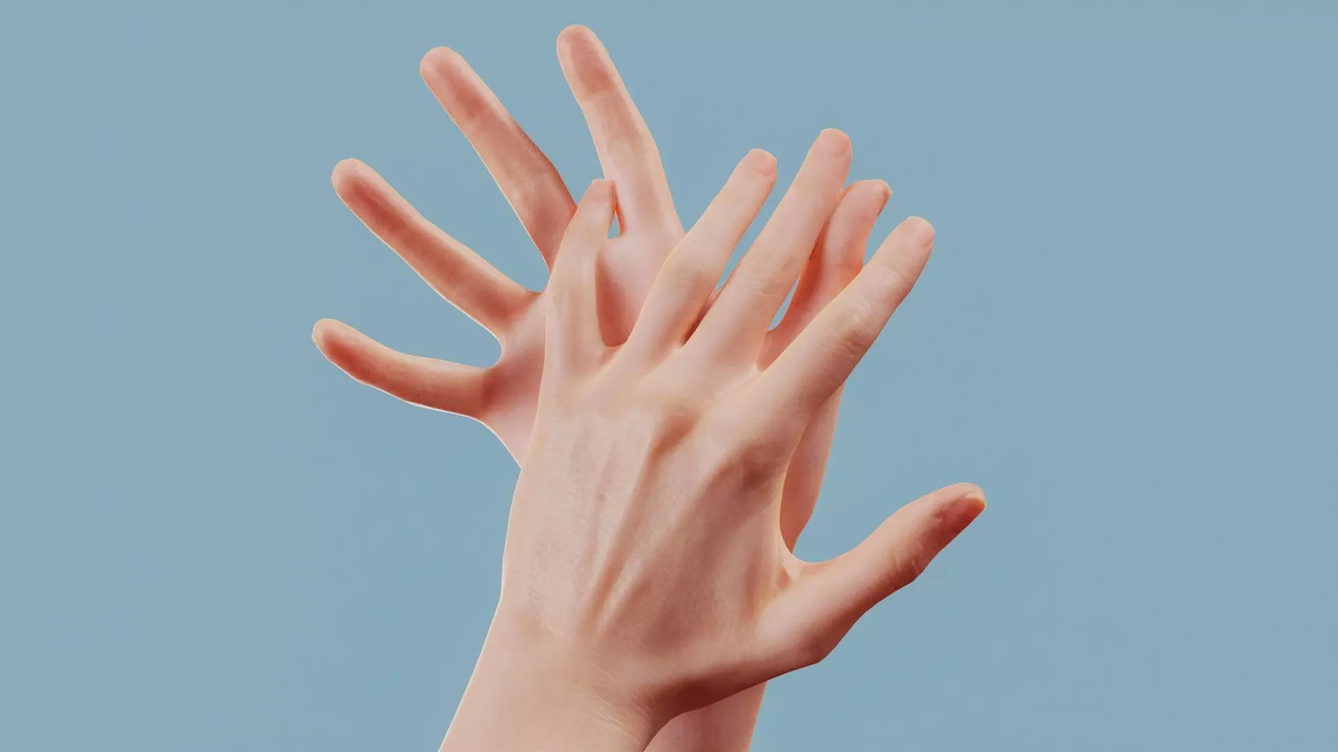 Clapped Duo Hands 027 Low-poly 3D model_0