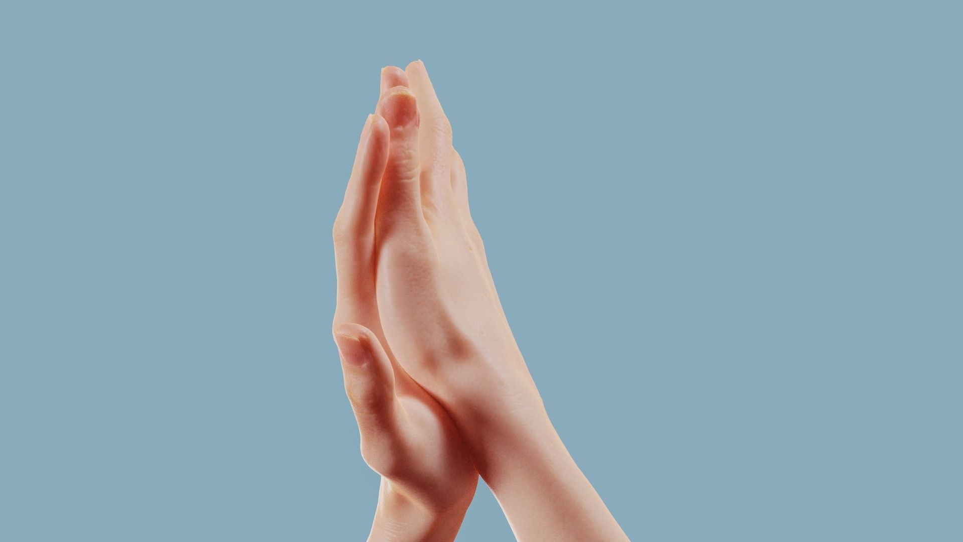 Clapped Duo Hands 027 Low-poly 3D model_9