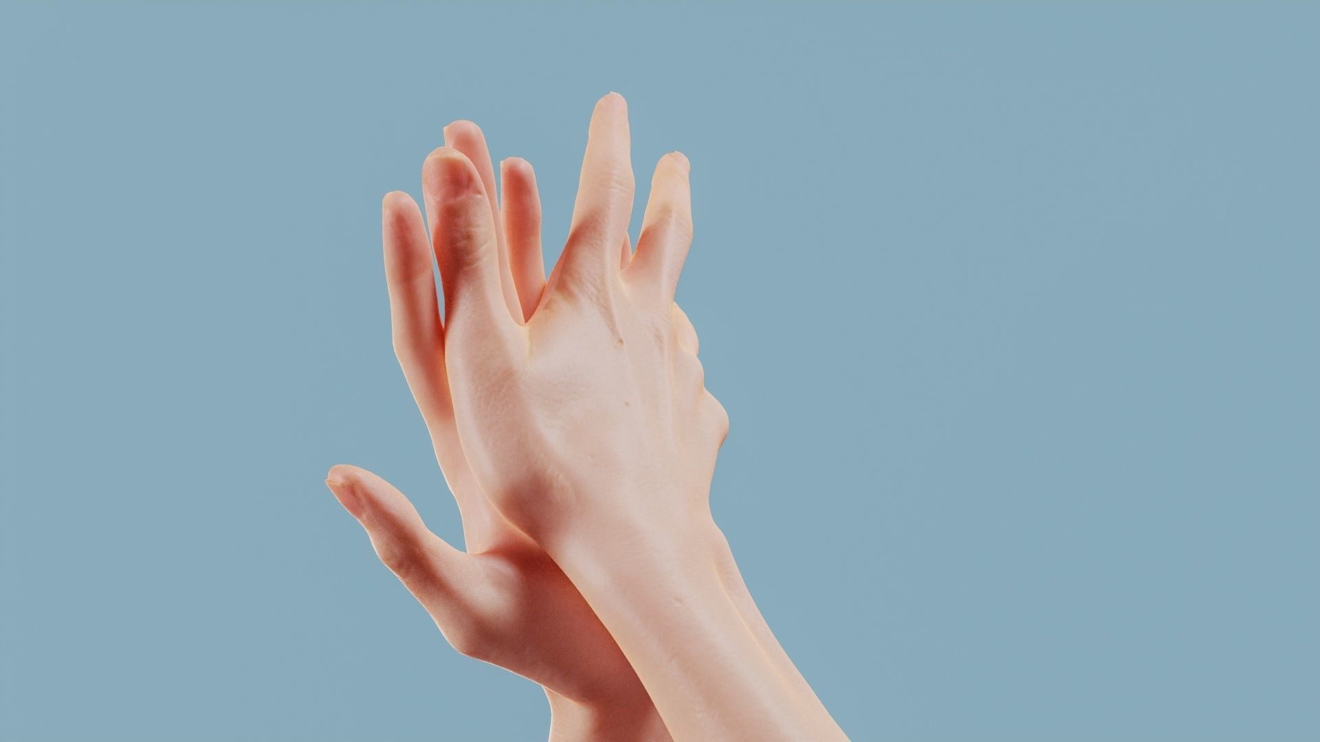 Clapped Duo Hands 027 Low-poly 3D model_8