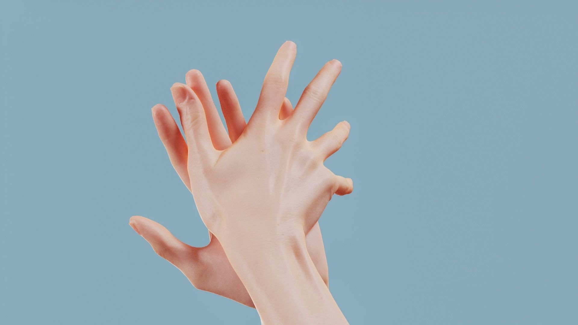 Clapped Duo Hands 027 Low-poly 3D model_7