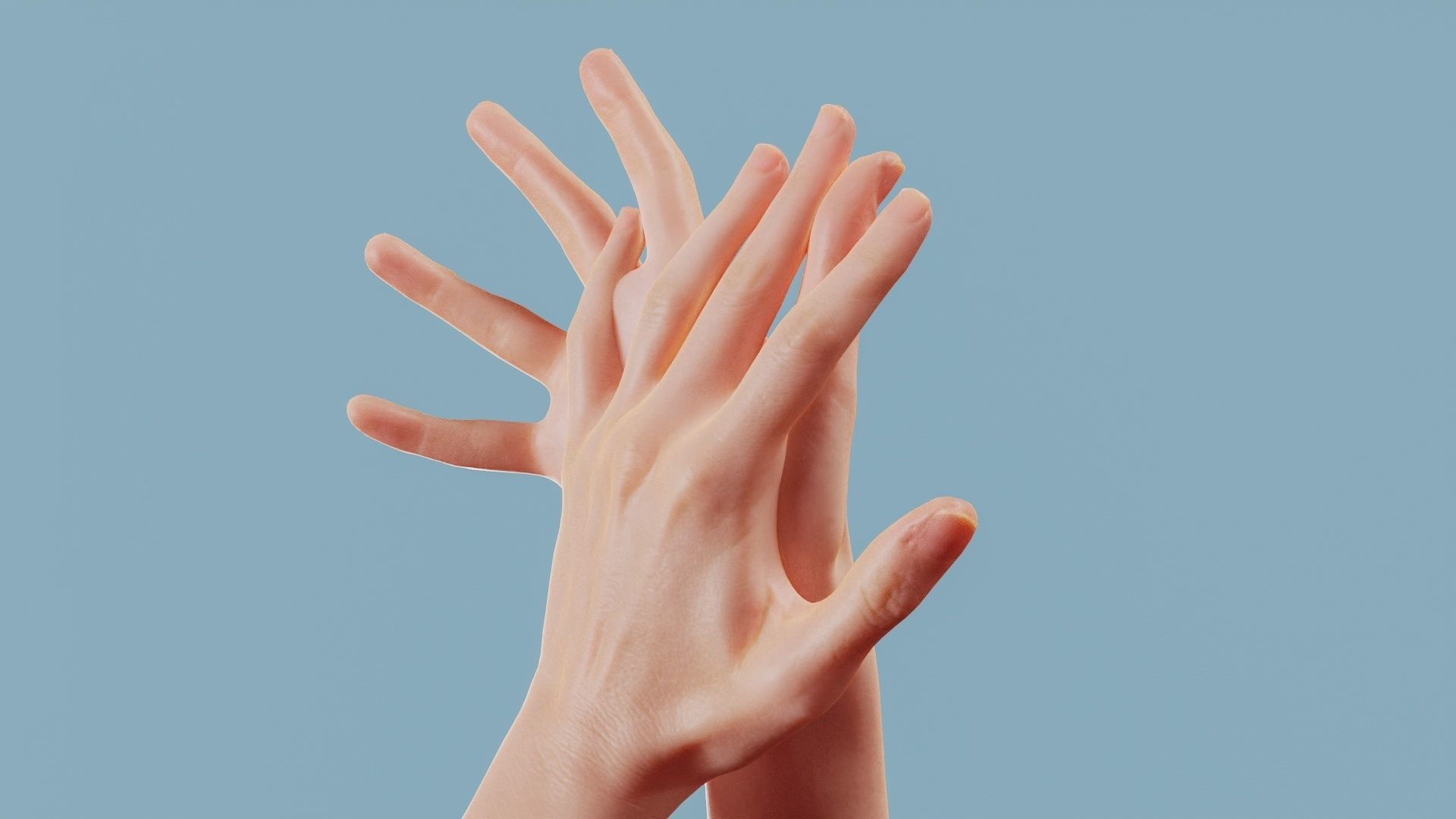 Clapped Duo Hands 027 Low-poly 3D model_11