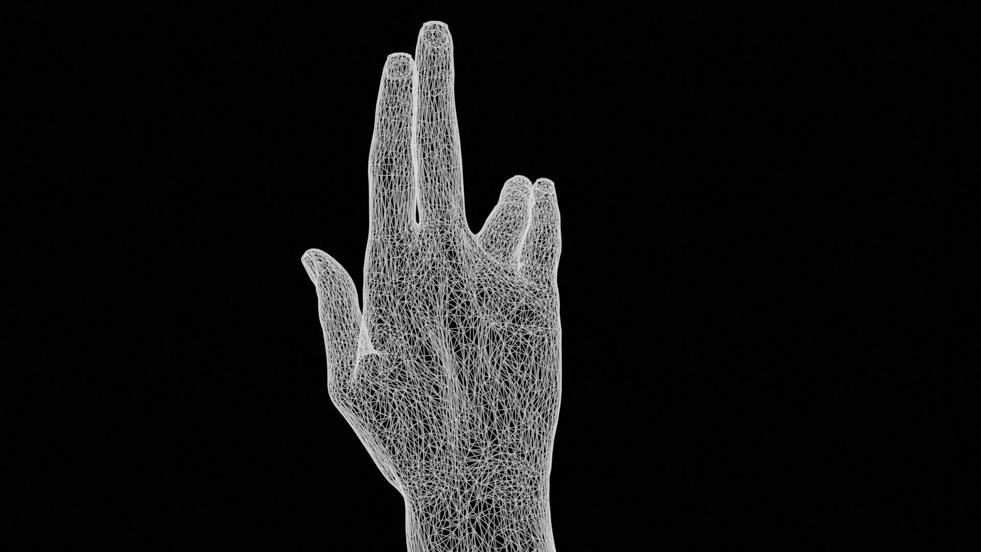 Chill Spock Single Hand 015 Low-poly 3D model_13