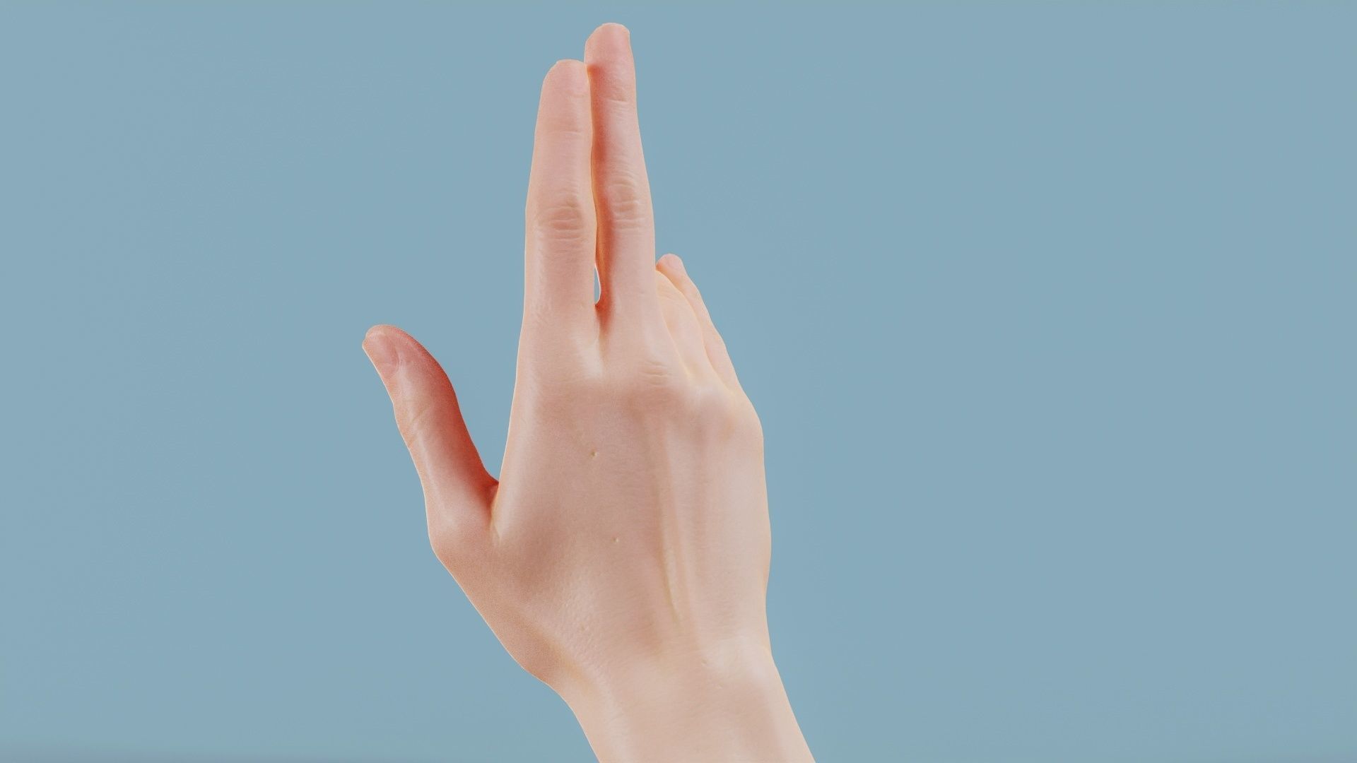 Chill Spock Single Hand 015 Low-poly 3D model_7