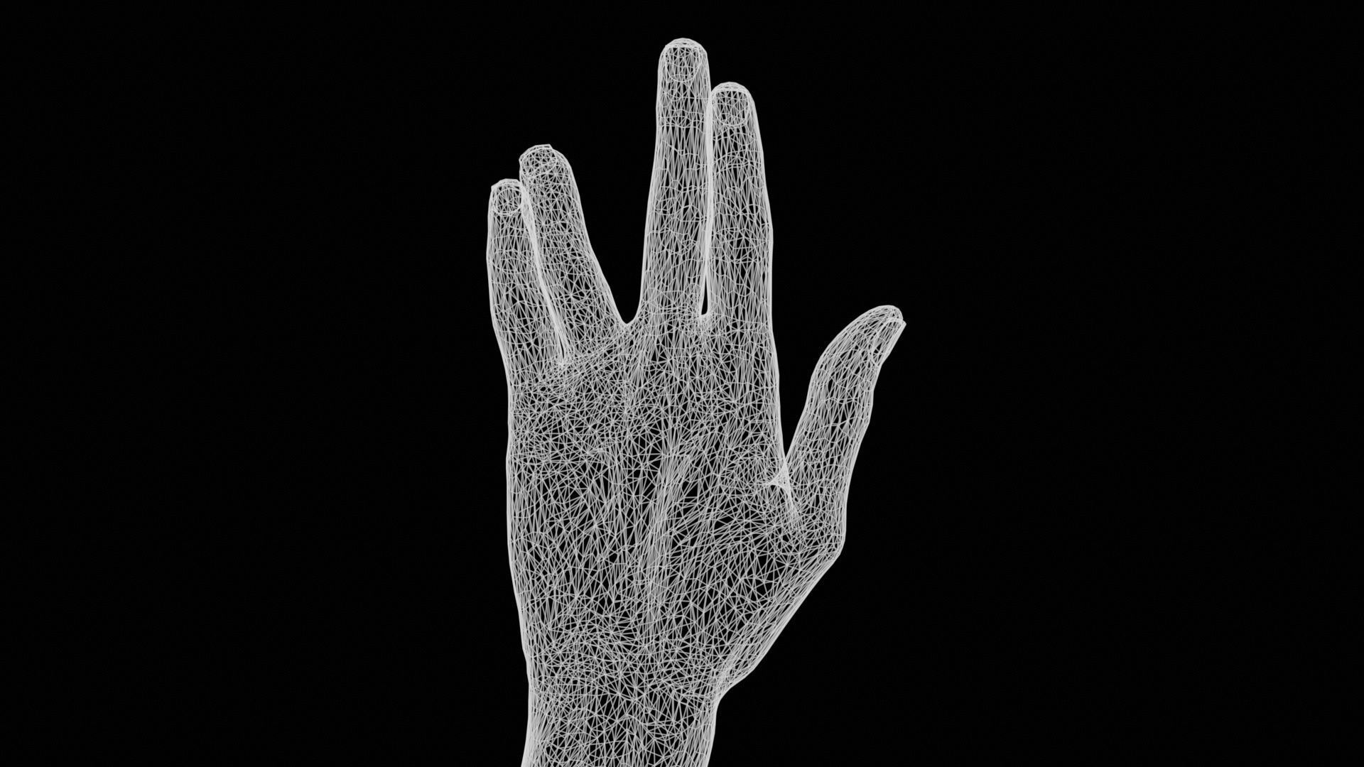 Chill Spock Single Hand 015 Low-poly 3D model_12