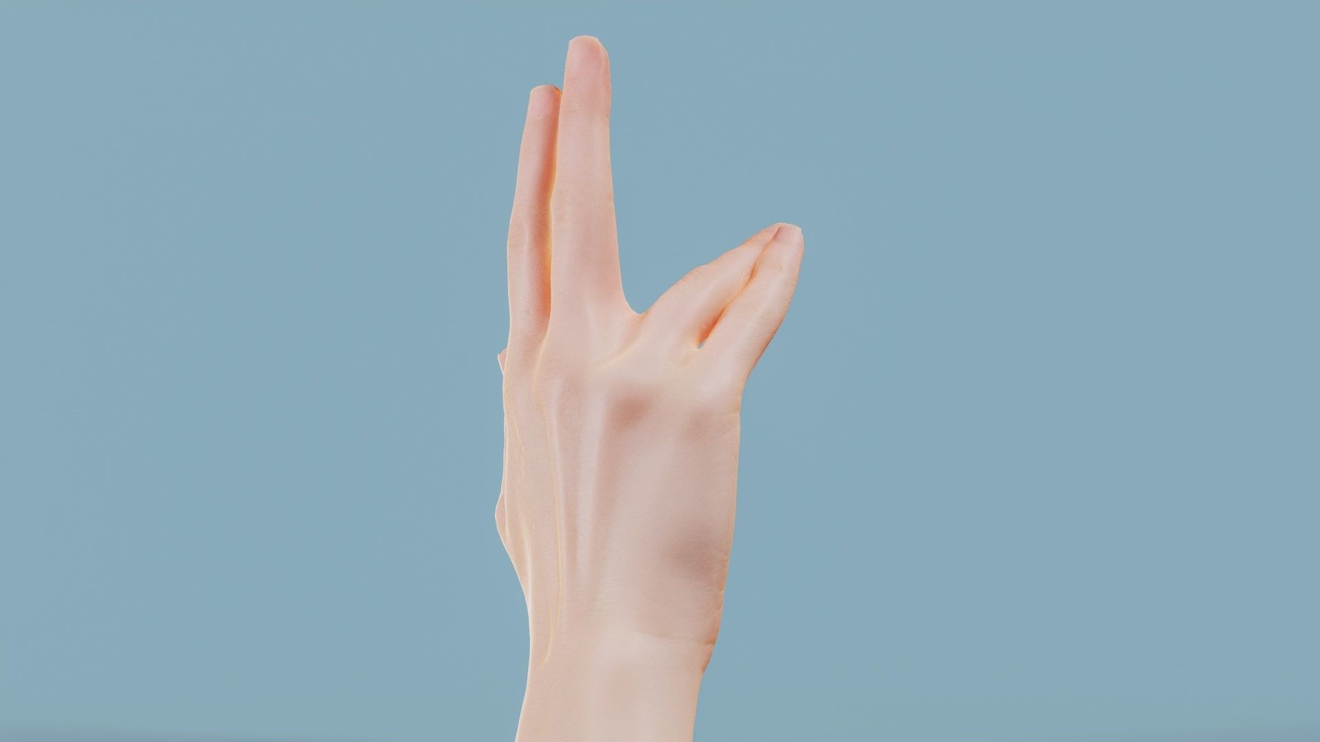 Chill Spock Single Hand 015 Low-poly 3D model_5