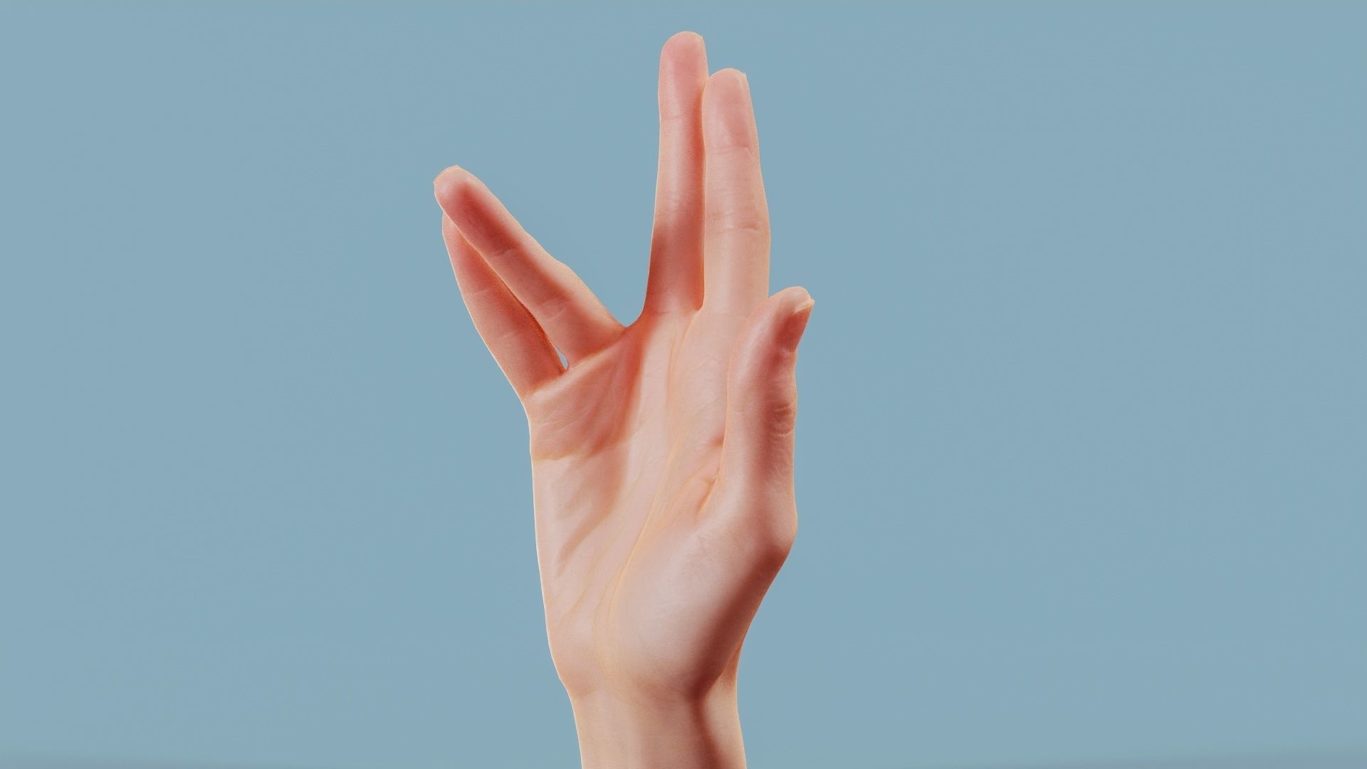 Chill Spock Single Hand 015 Low-poly 3D model_11