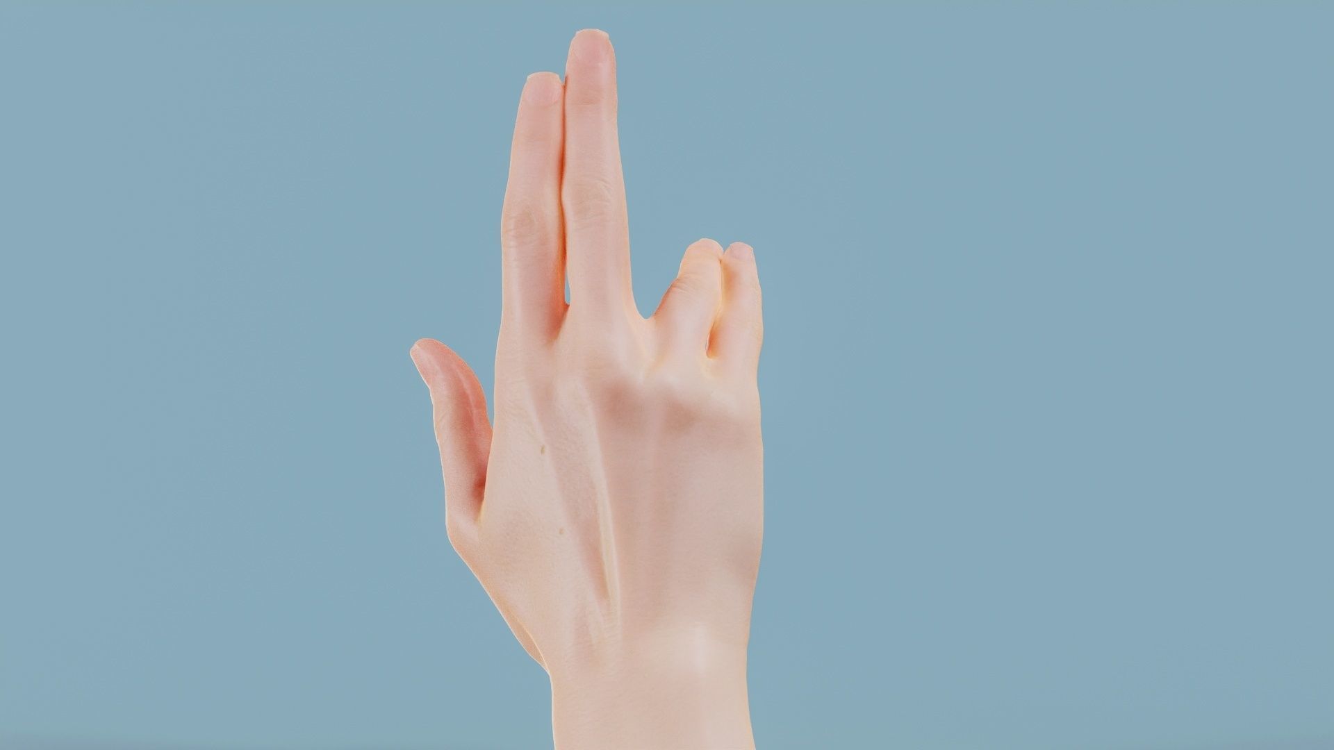 Chill Spock Single Hand 015 Low-poly 3D model_6