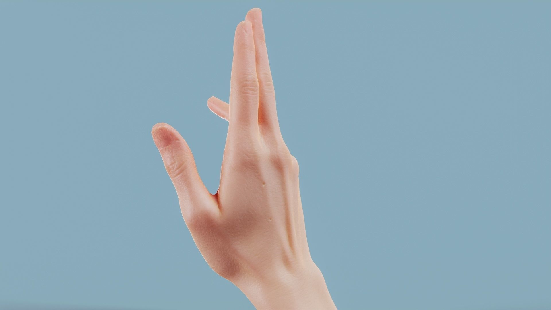 Chill Spock Single Hand 015 Low-poly 3D model_8