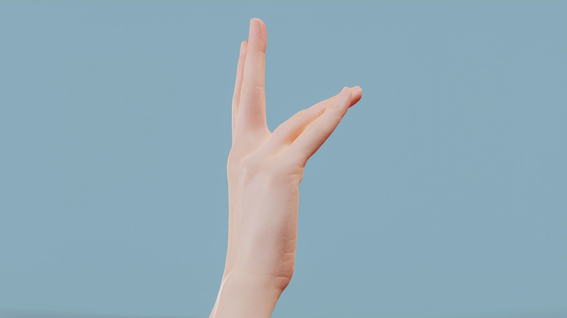 Chill Spock Single Hand 015 Low-poly 3D model_4