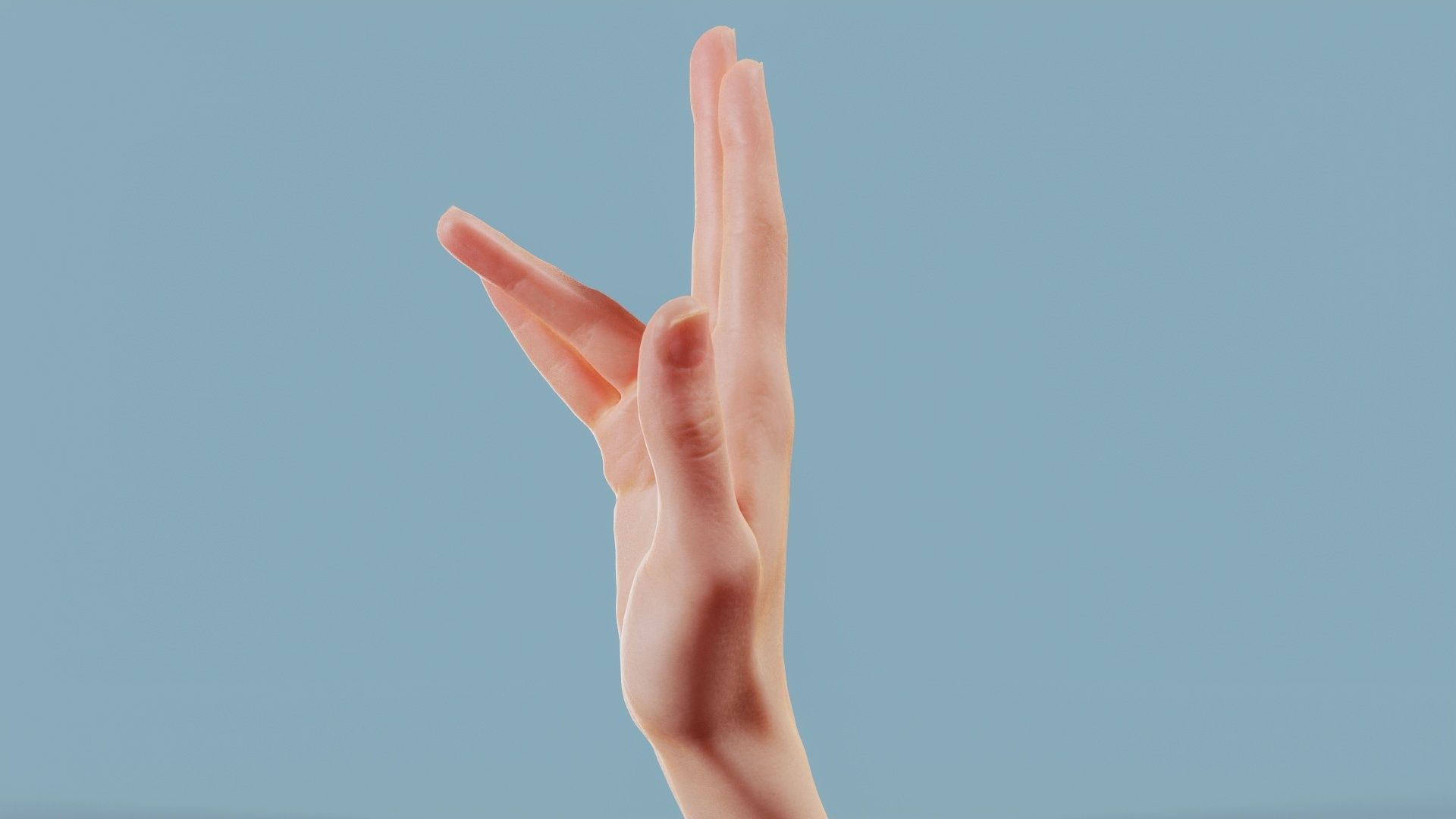 Chill Spock Single Hand 015 Low-poly 3D model_10