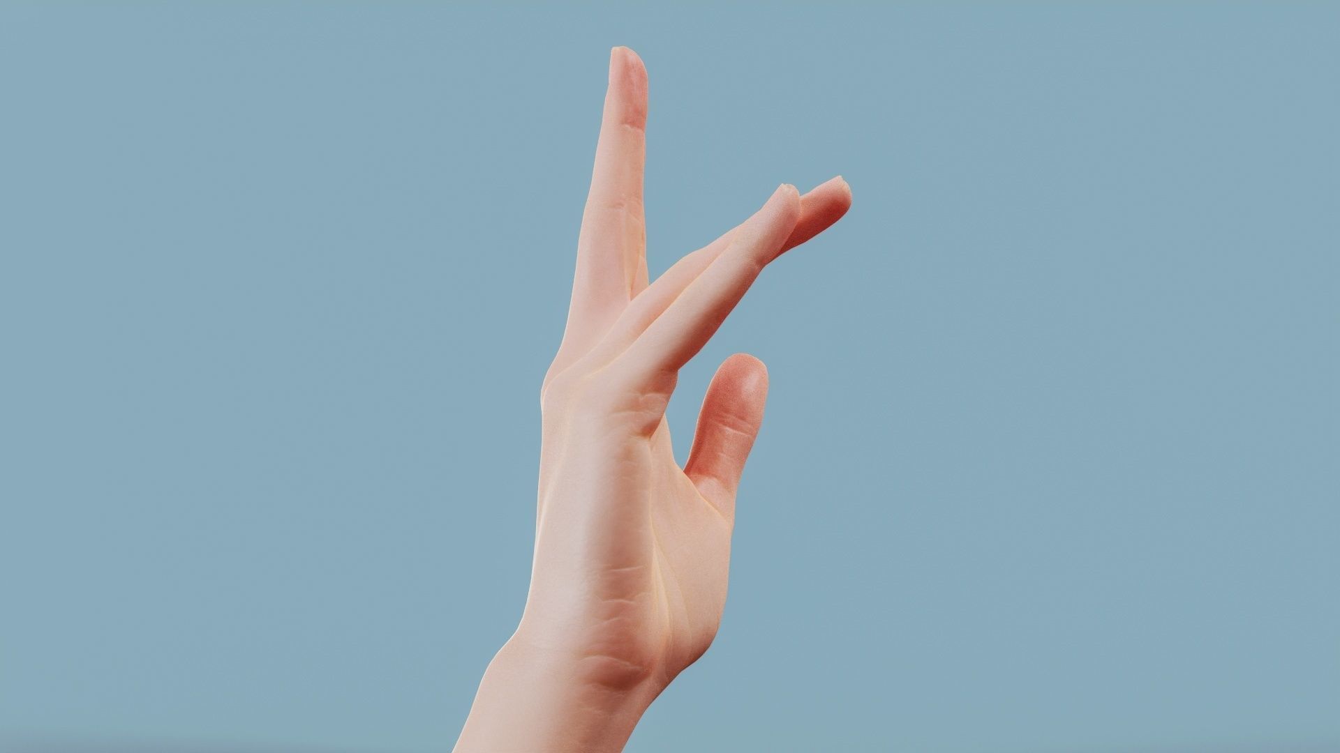 Chill Spock Single Hand 015 Low-poly 3D model_3