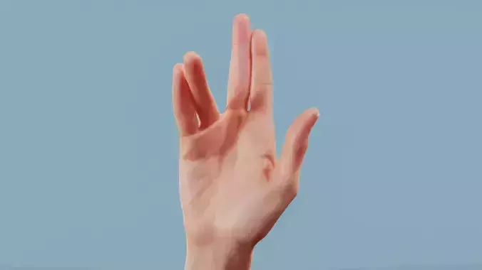 Chill Spock Single Hand 015 Low-poly 3D model