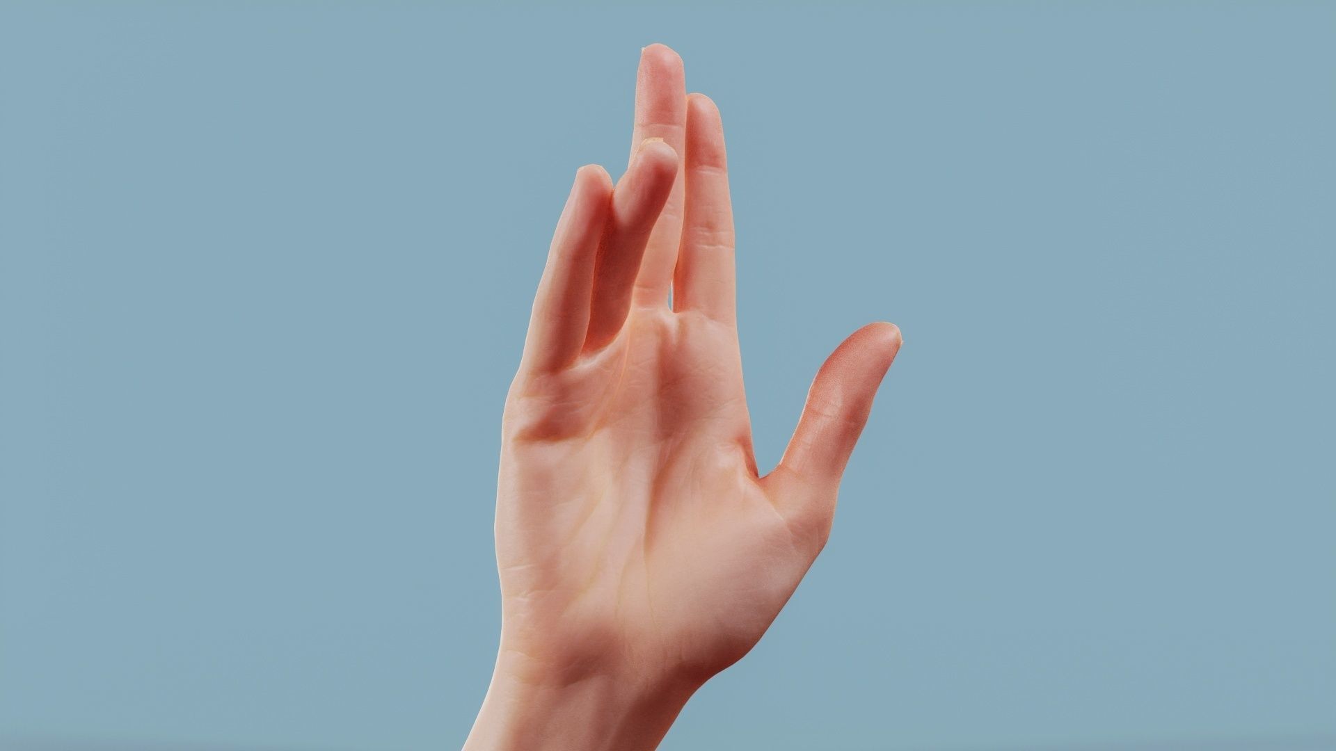 Chill Spock Single Hand 015 Low-poly 3D model_1