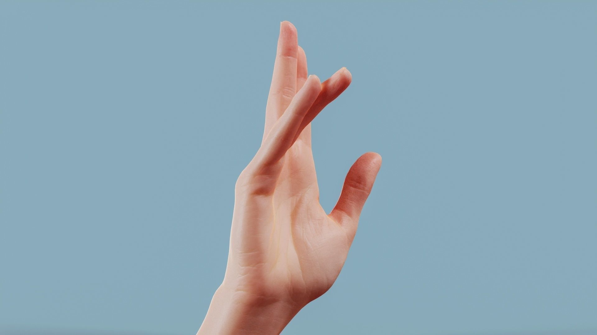 Chill Spock Single Hand 015 Low-poly 3D model_2