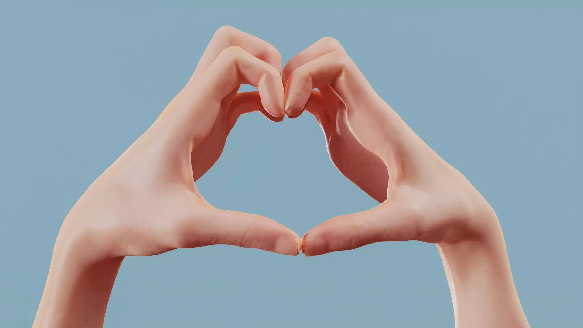 Cat Love Duo Hands 001 Low-poly 3D model_0