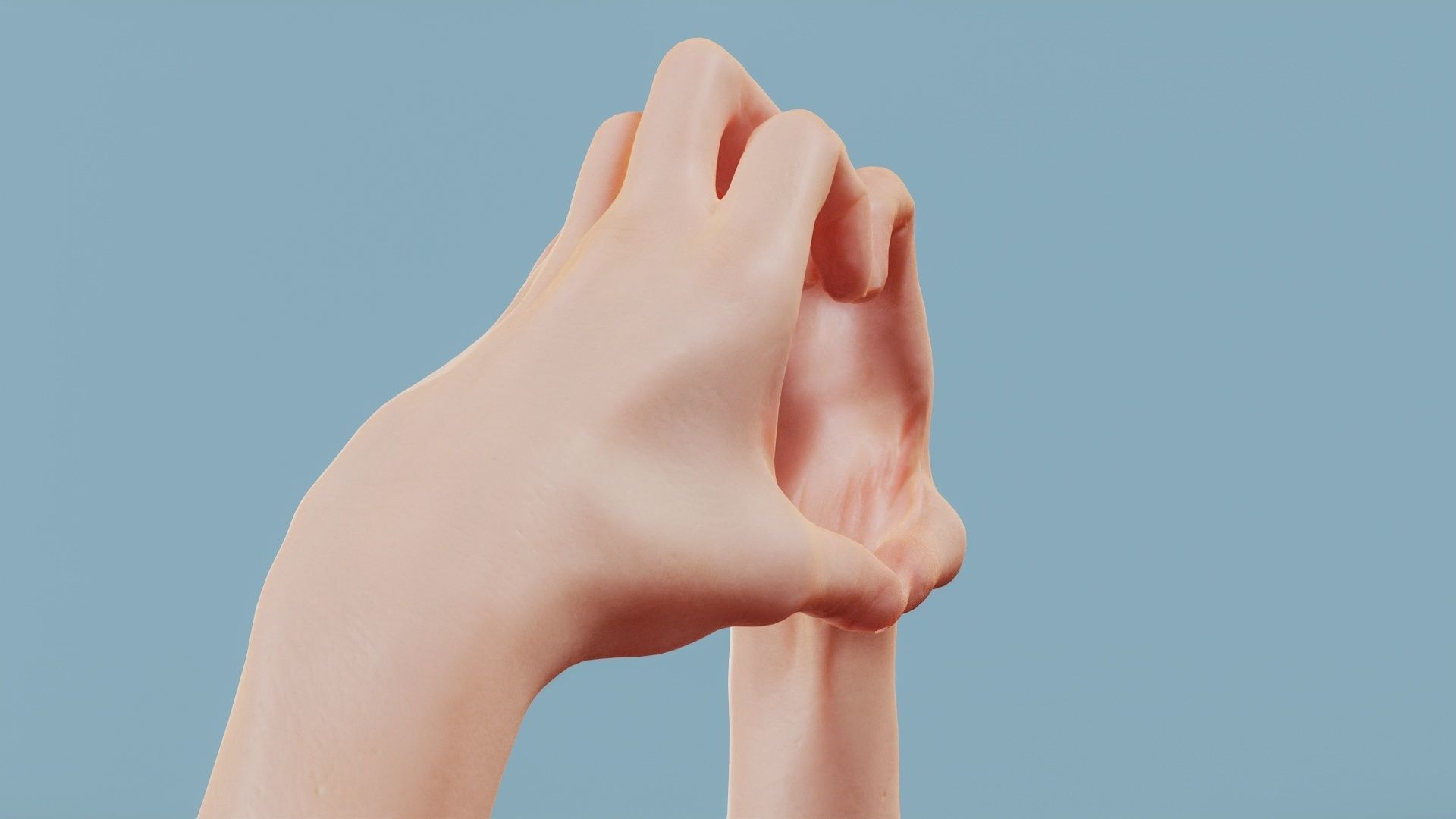 Cat Love Duo Hands 001 Low-poly 3D model_2