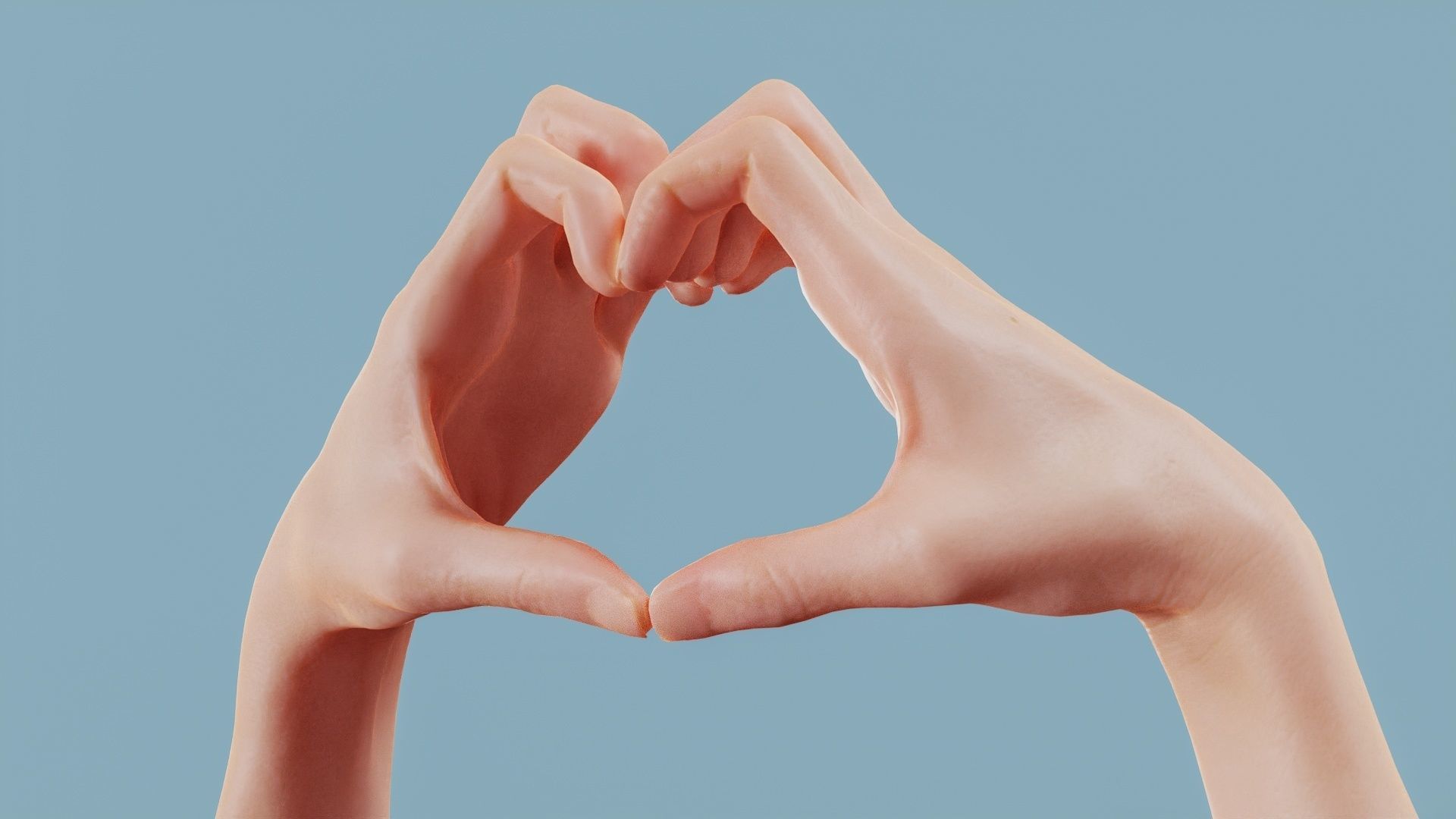 Cat Love Duo Hands 001 Low-poly 3D model_11