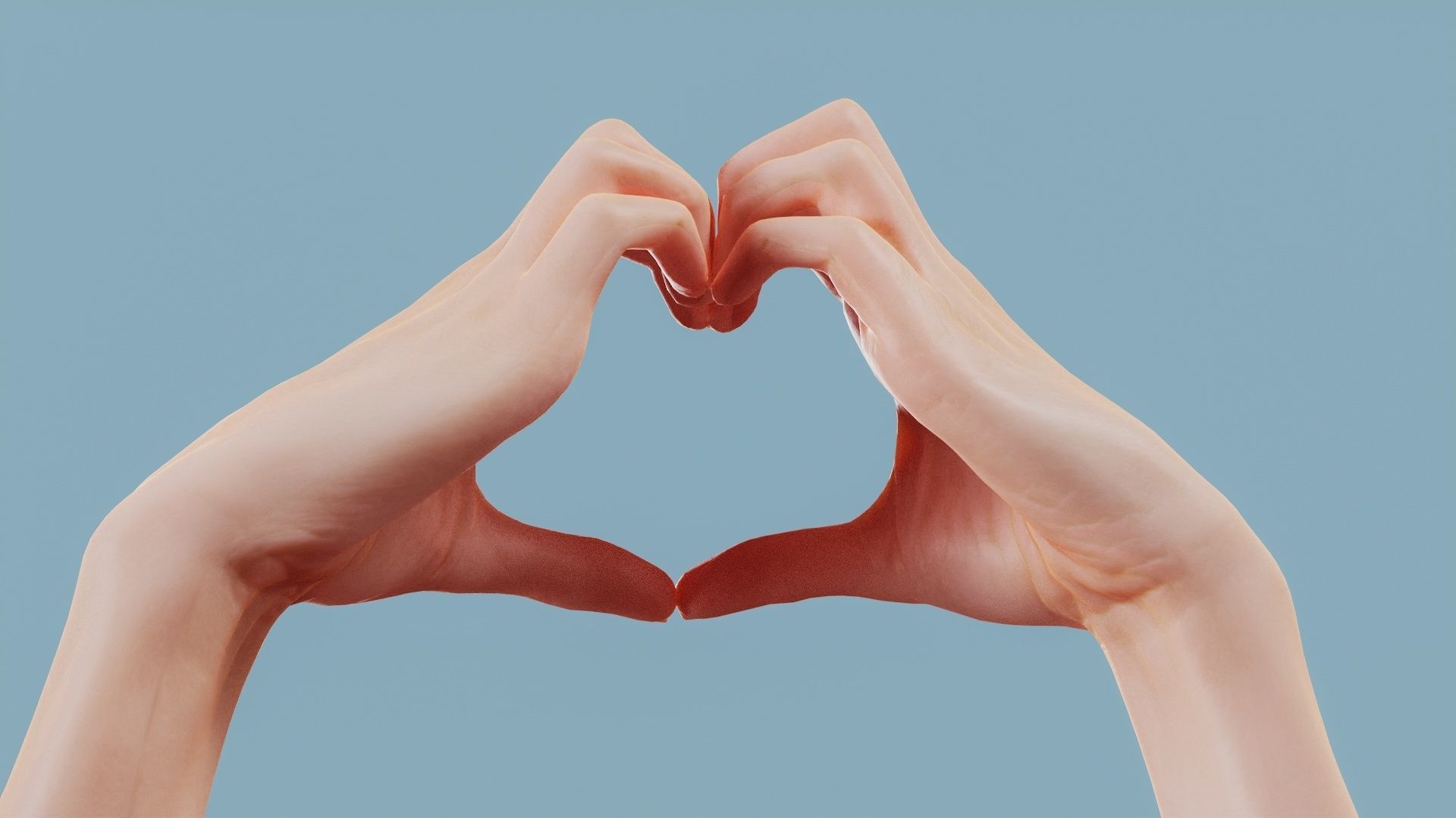 Cat Love Duo Hands 001 Low-poly 3D model_6