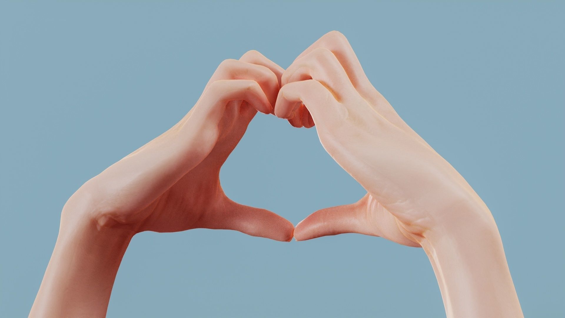 Cat Love Duo Hands 001 Low-poly 3D model_5