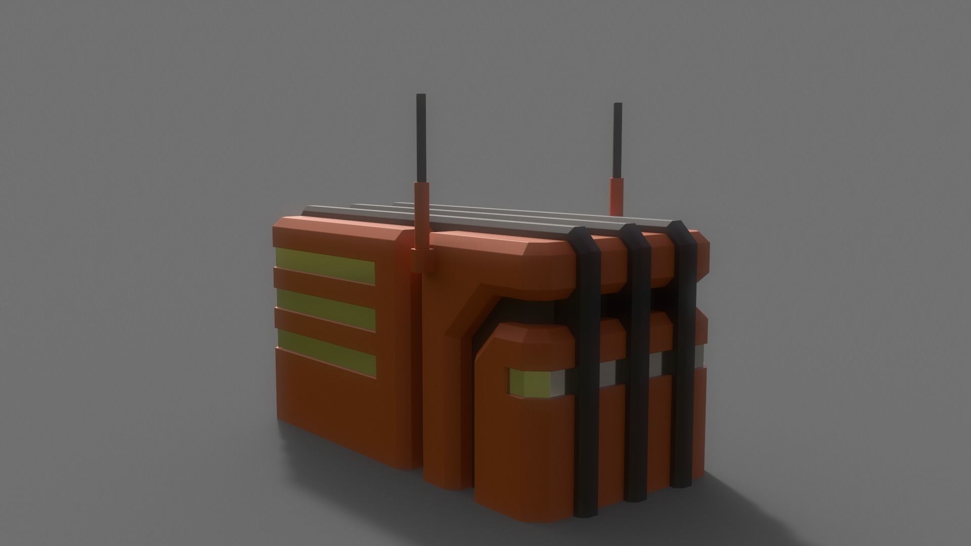 PBR Sci-Fi Building A05 Low-poly 3D model_9