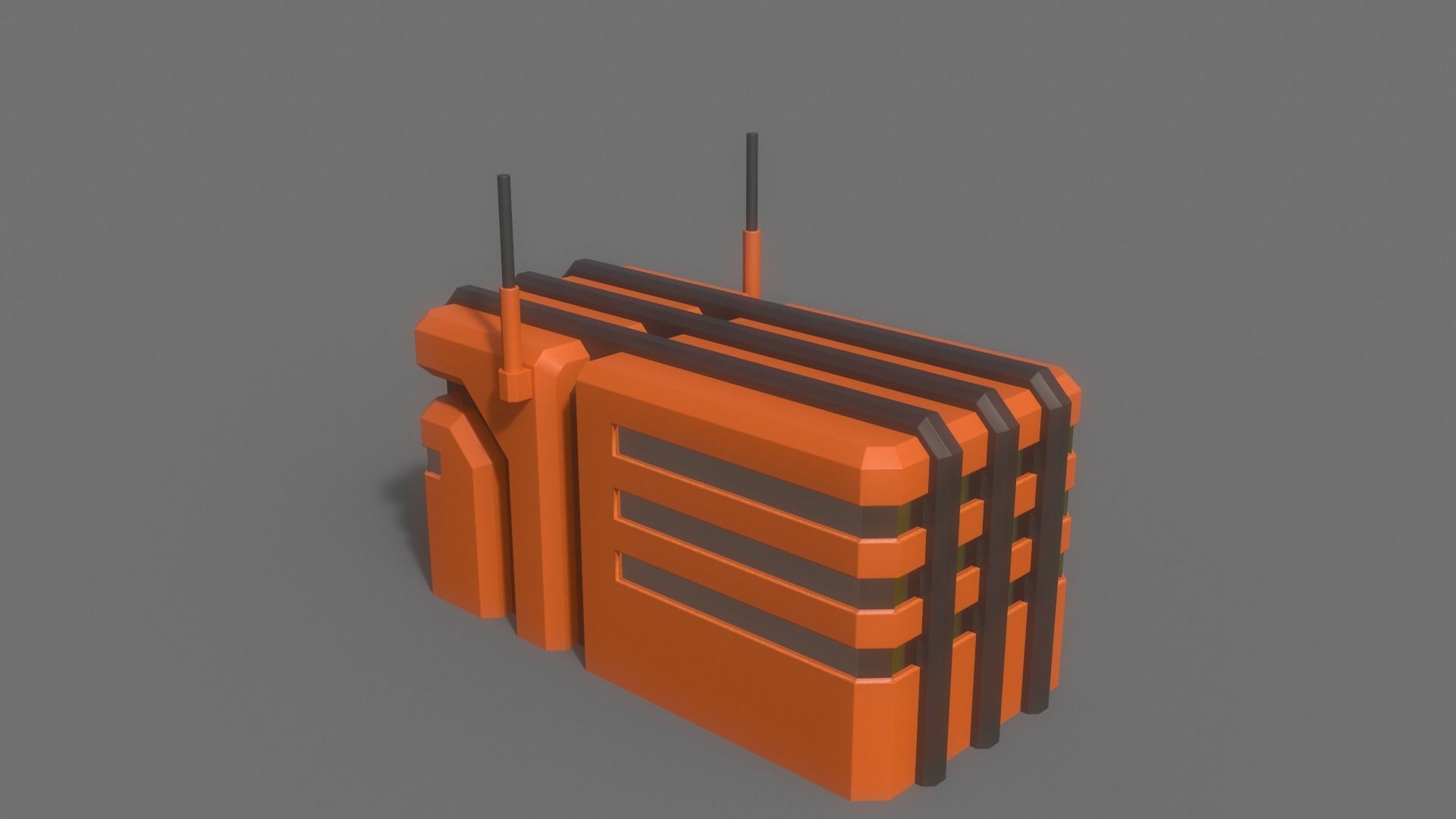 PBR Sci-Fi Building A05 Low-poly 3D model_7