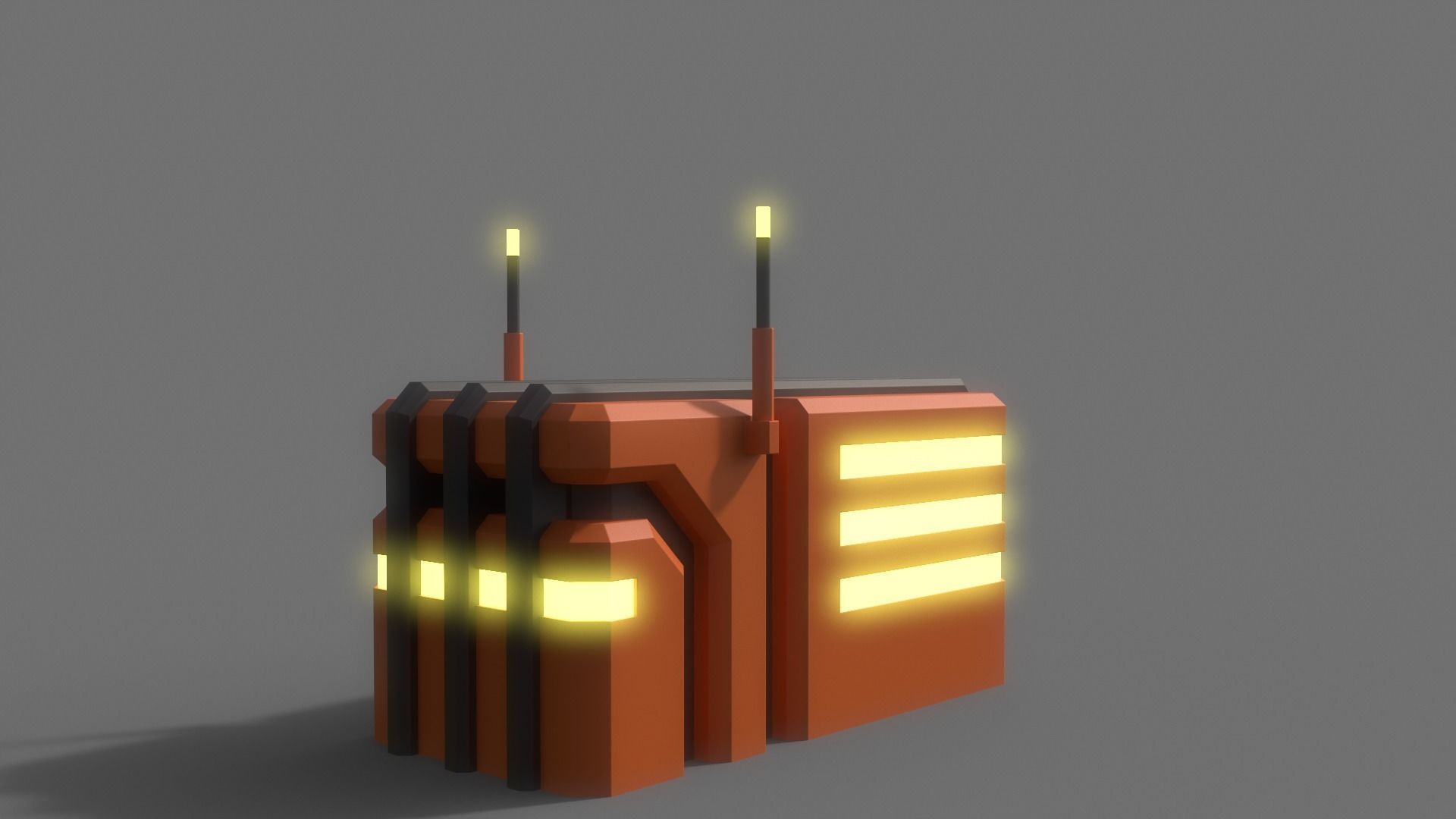 PBR Sci-Fi Building A05 Low-poly 3D model_5