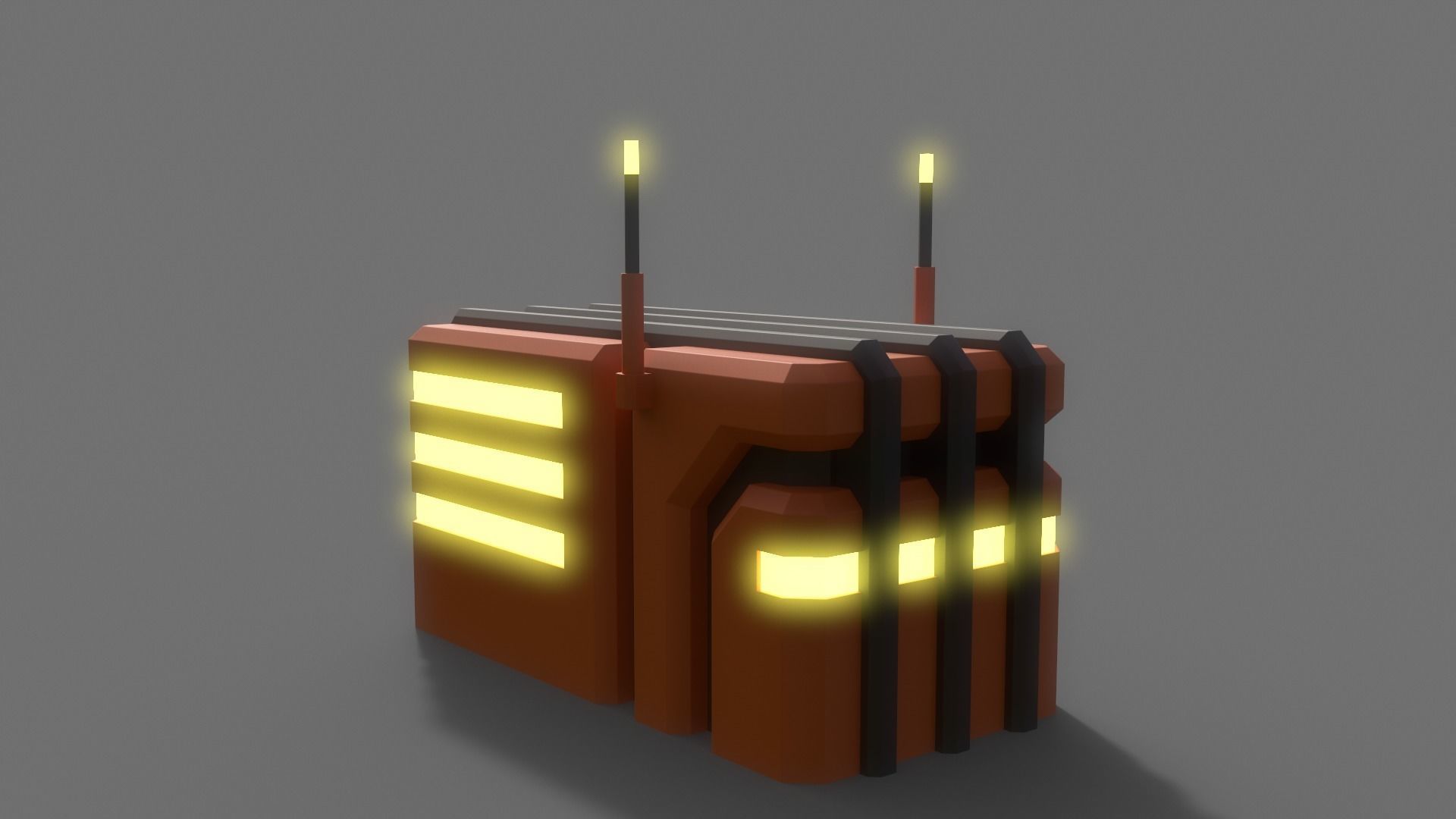 PBR Sci-Fi Building A05 Low-poly 3D model_6