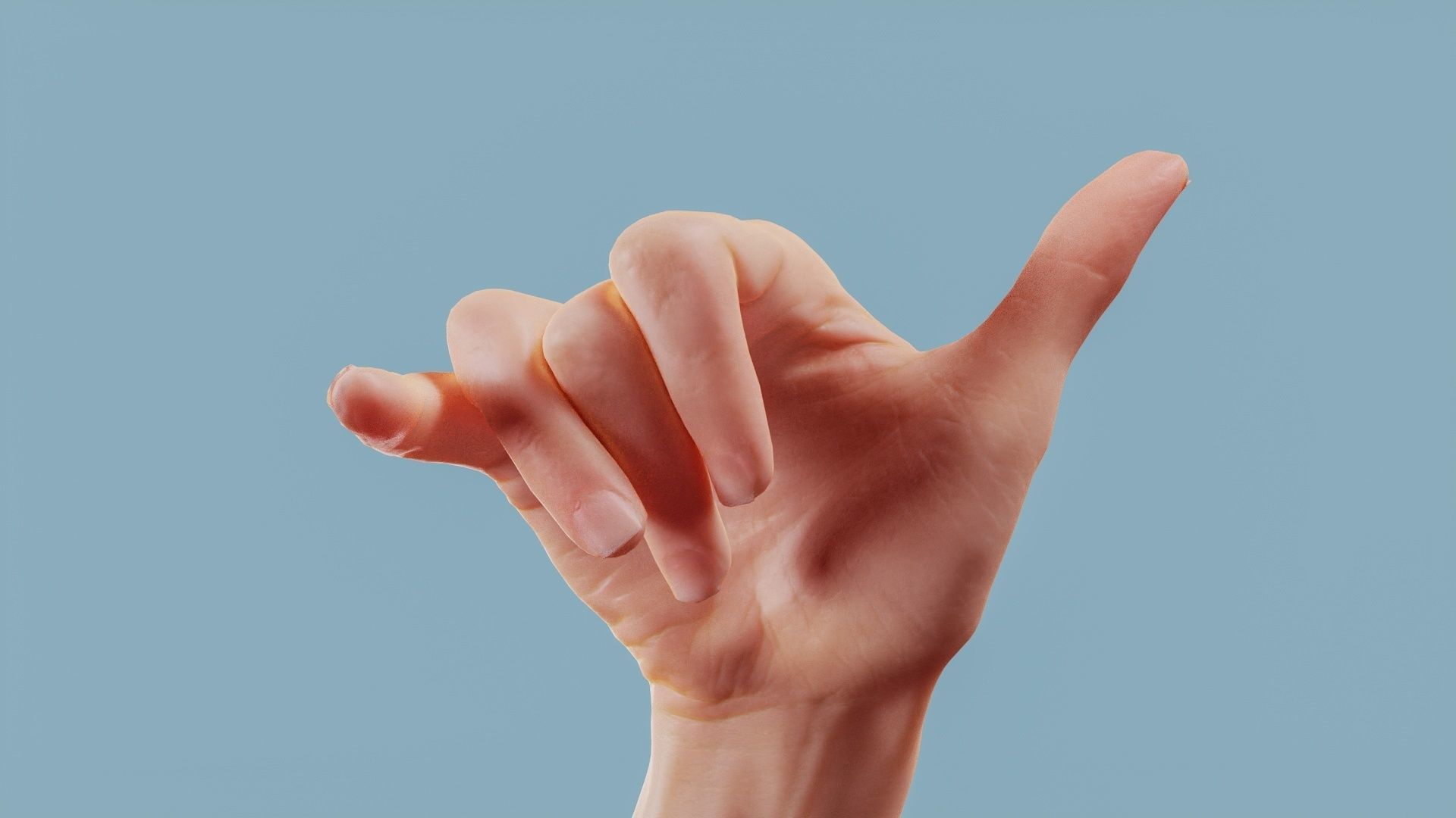 Call Me Single Hand 014 Low-poly 3D model_1