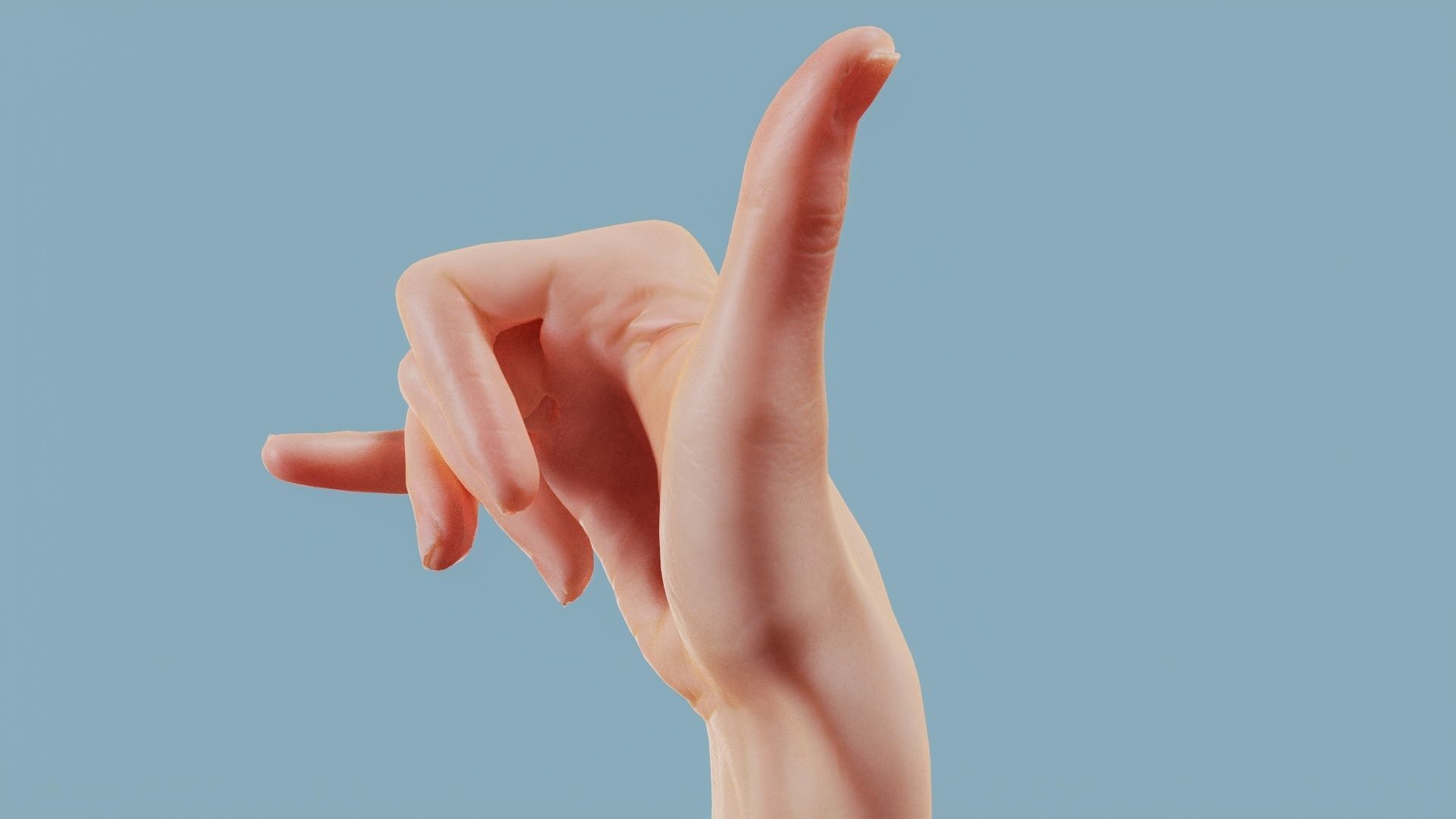 Call Me Single Hand 014 Low-poly 3D model_11