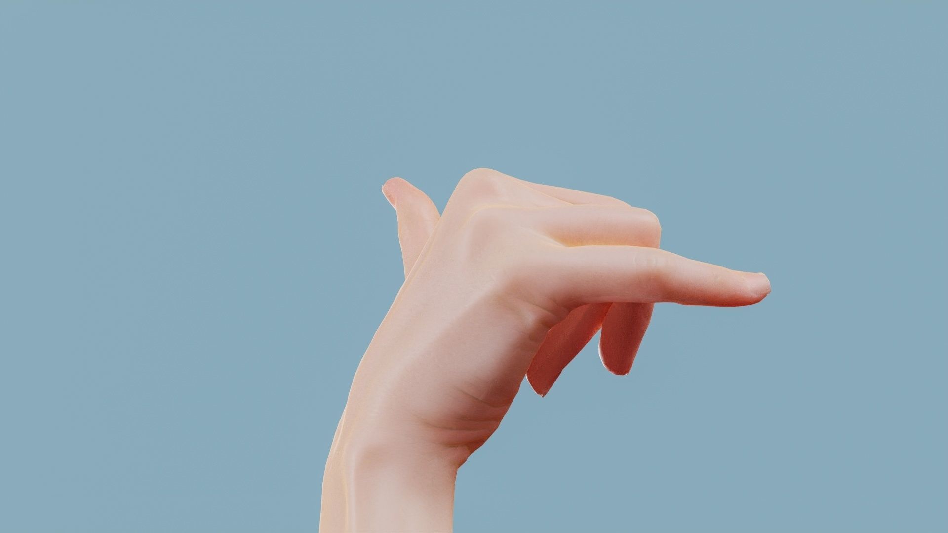 Call Me Single Hand 014 Low-poly 3D model_5