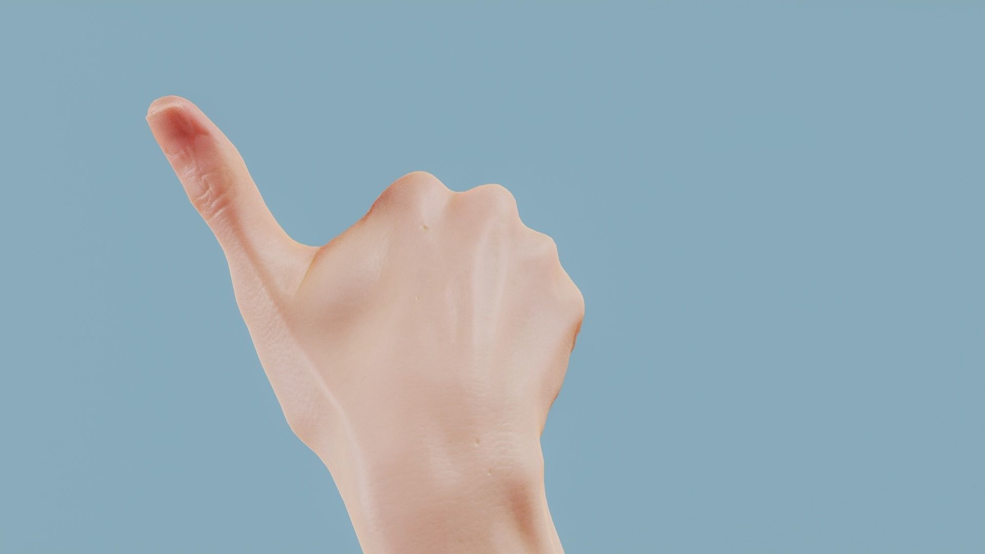 Call Me Single Hand 014 Low-poly 3D model_8