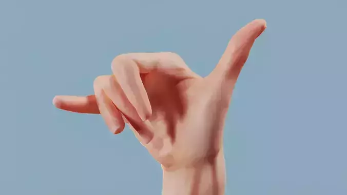 Call Me Single Hand 014 Low-poly 3D model