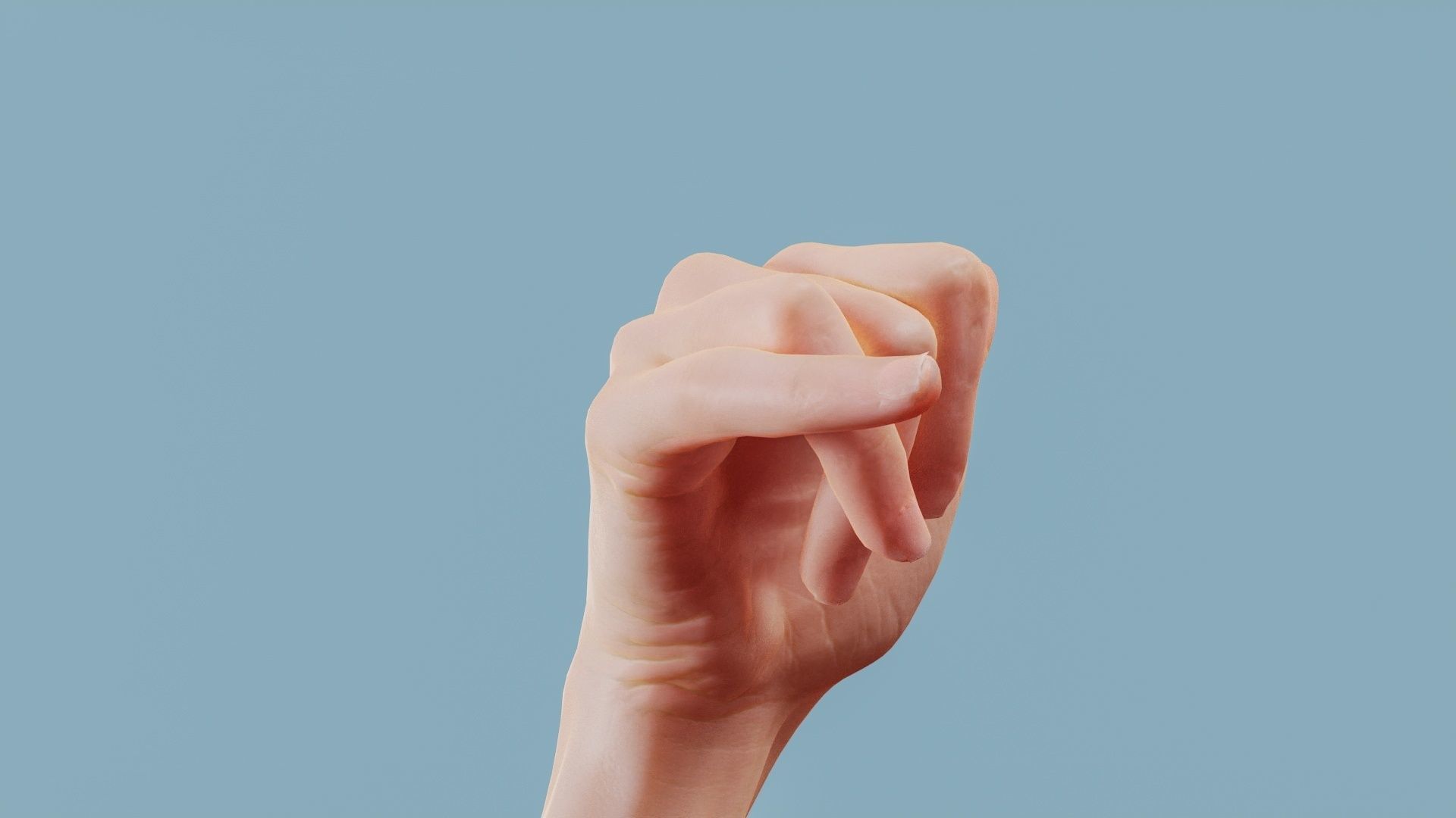 Call Me Single Hand 014 Low-poly 3D model_3