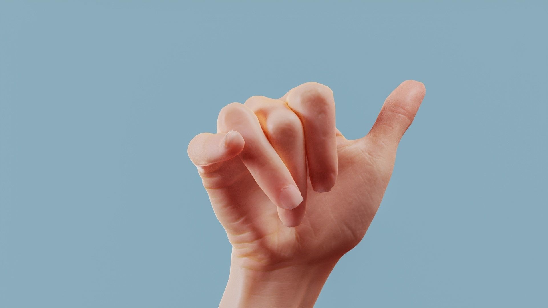 Call Me Single Hand 014 Low-poly 3D model_2